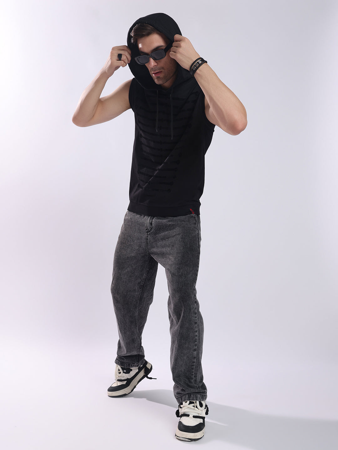 Men Black Cotton Oversized T-Shirt