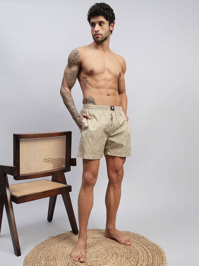Men Pack of 2 Printed Cotton Boxer Shorts