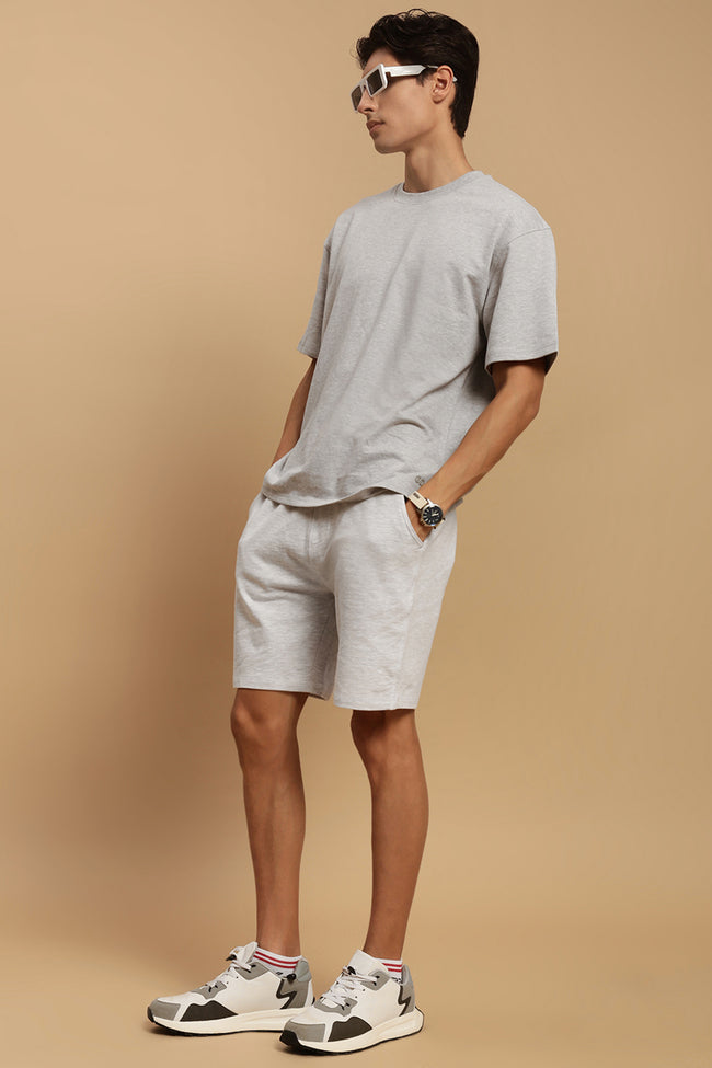 Men White French Terry Short