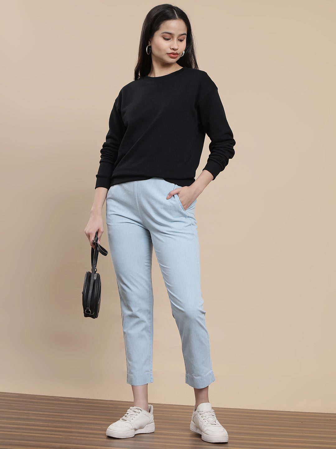 Women Blue Casual Pants