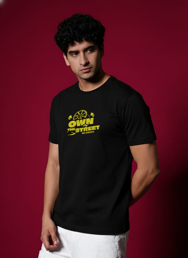 Men Round Neck Cotton T-Shirt