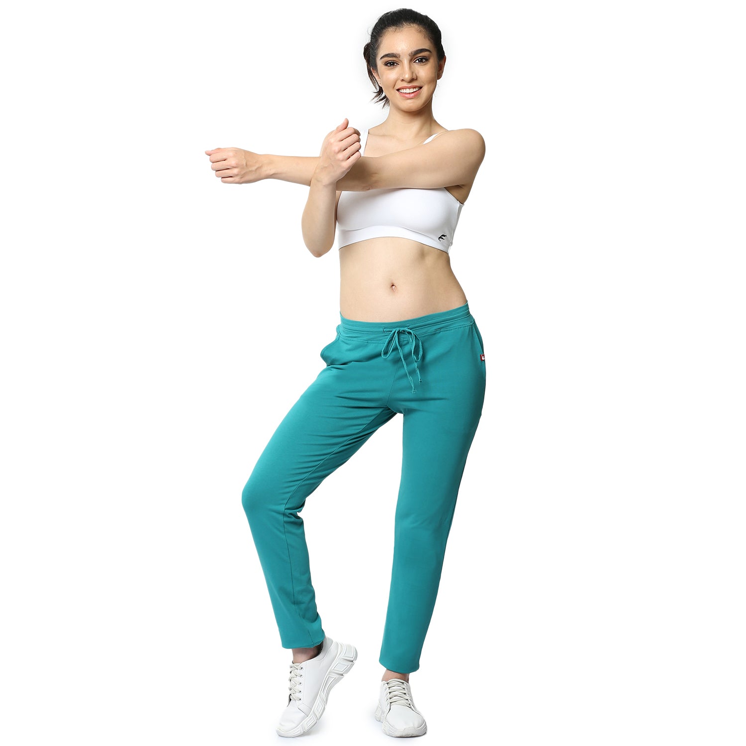 Women Green Ankle Length Track Pant