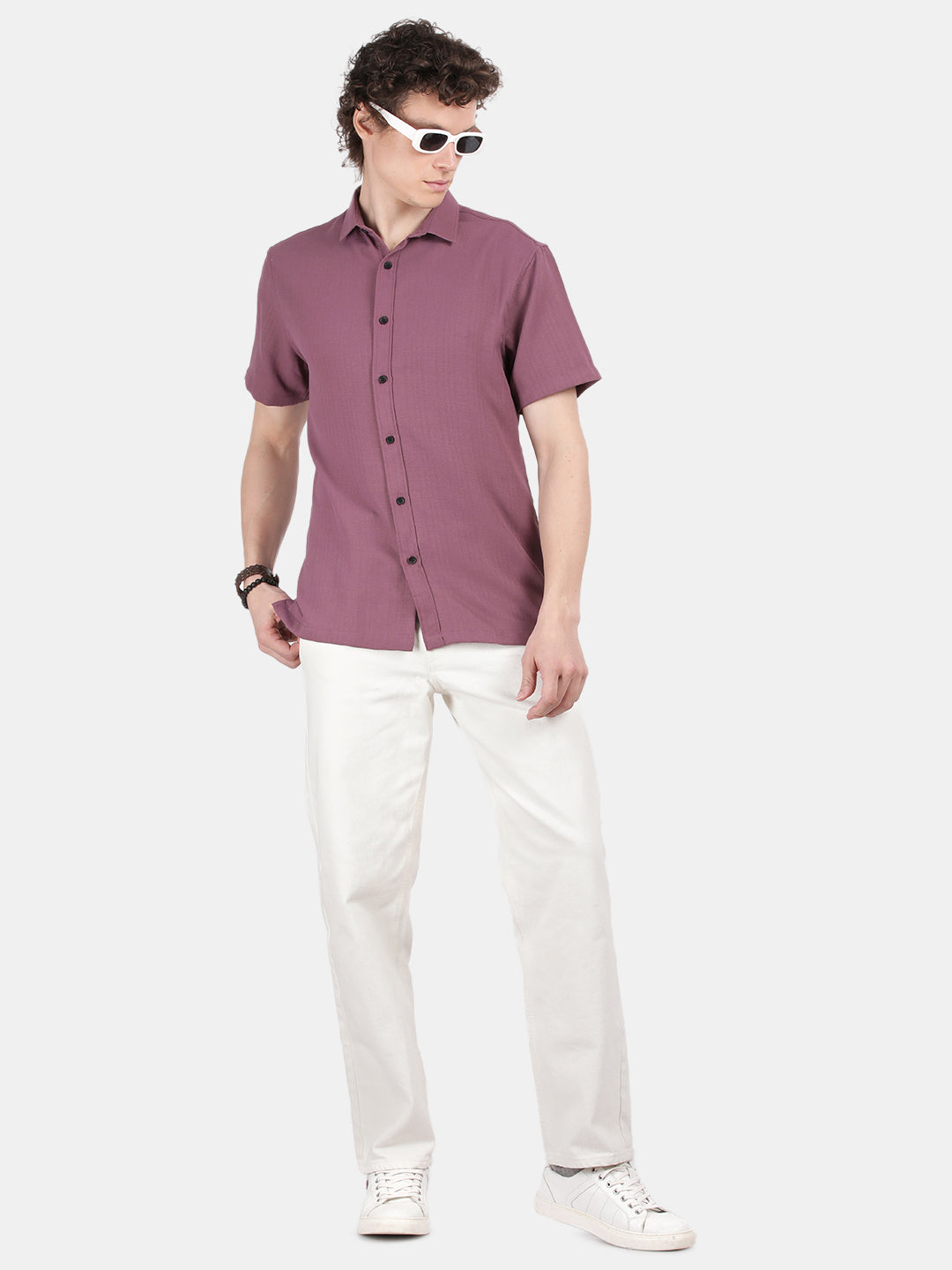 Men Purple Slim Fit Shirt