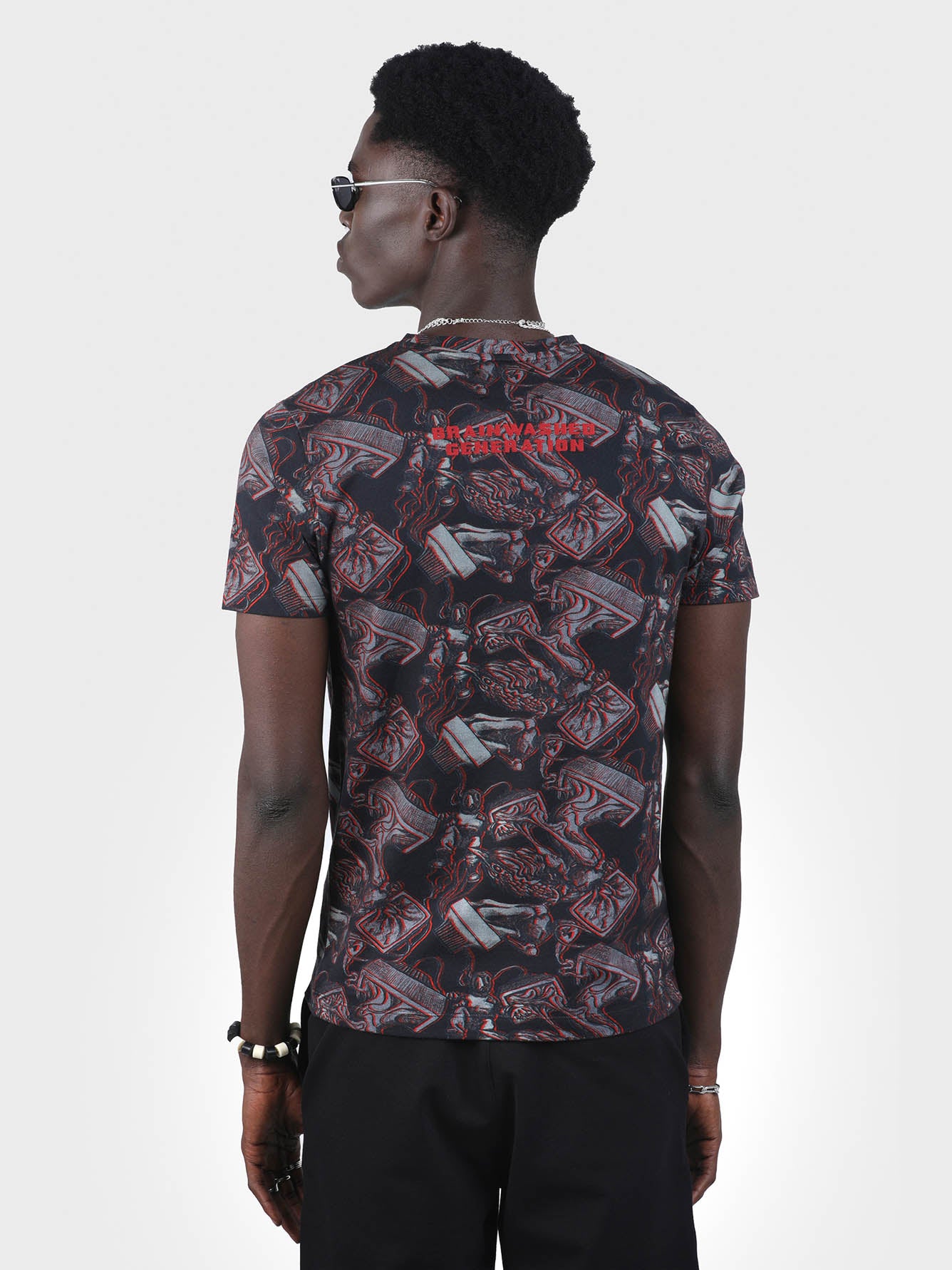 Men  Embroidered Printed Tee