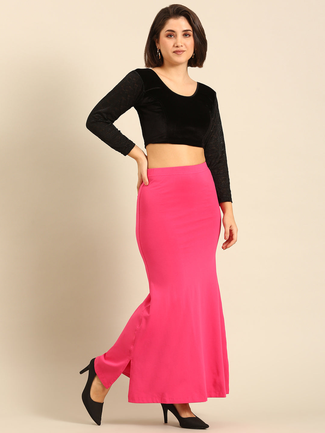Women Pink Saree Shapewear