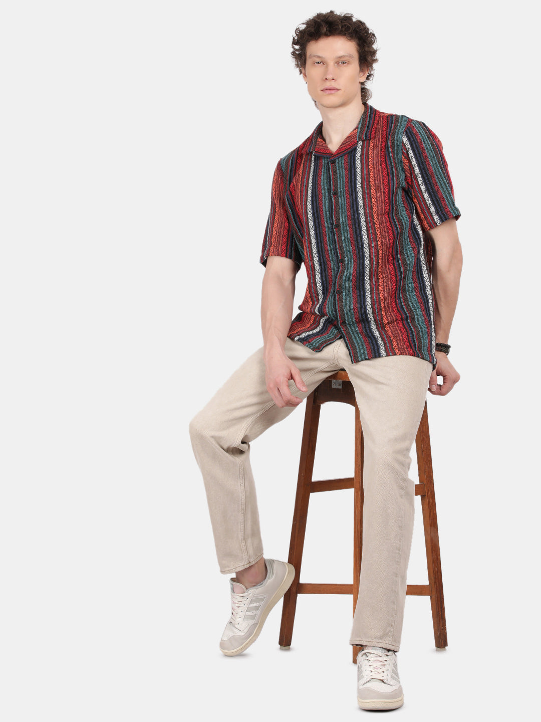 Men Sky blue Slim Fit Spread Collar Half Sleeve Casual Shirt