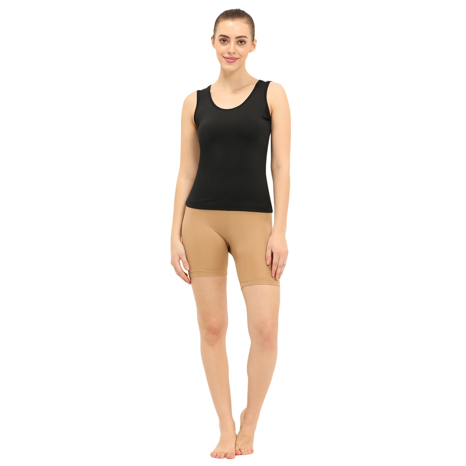 Women Beige Cycling Shorts