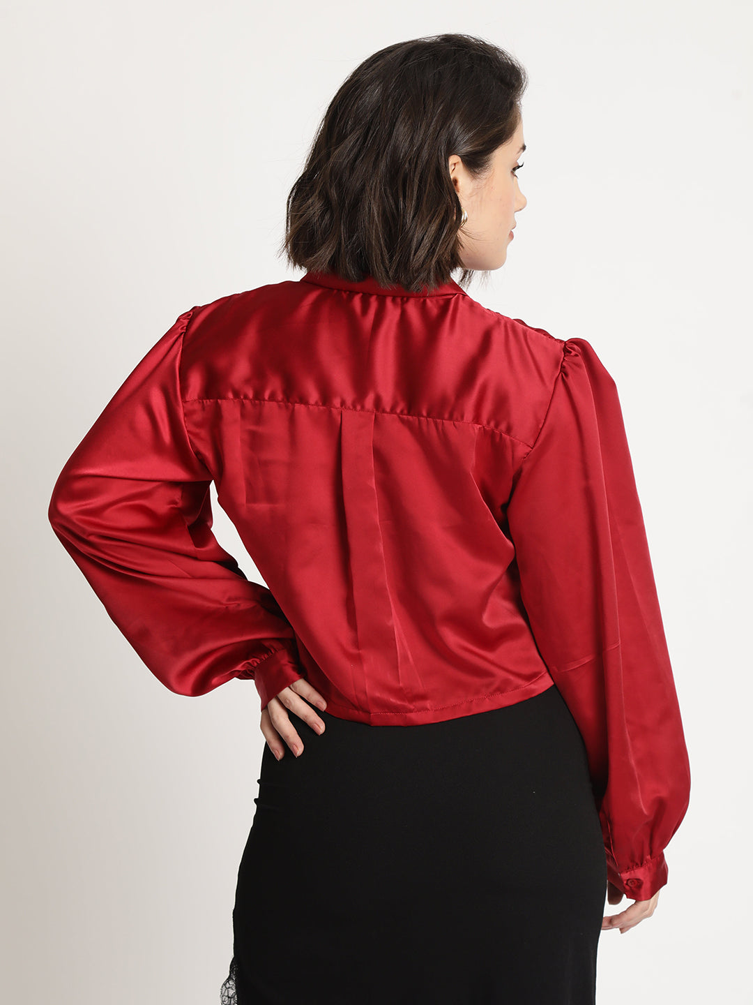 Women Cotton Shirt Style Satin Top