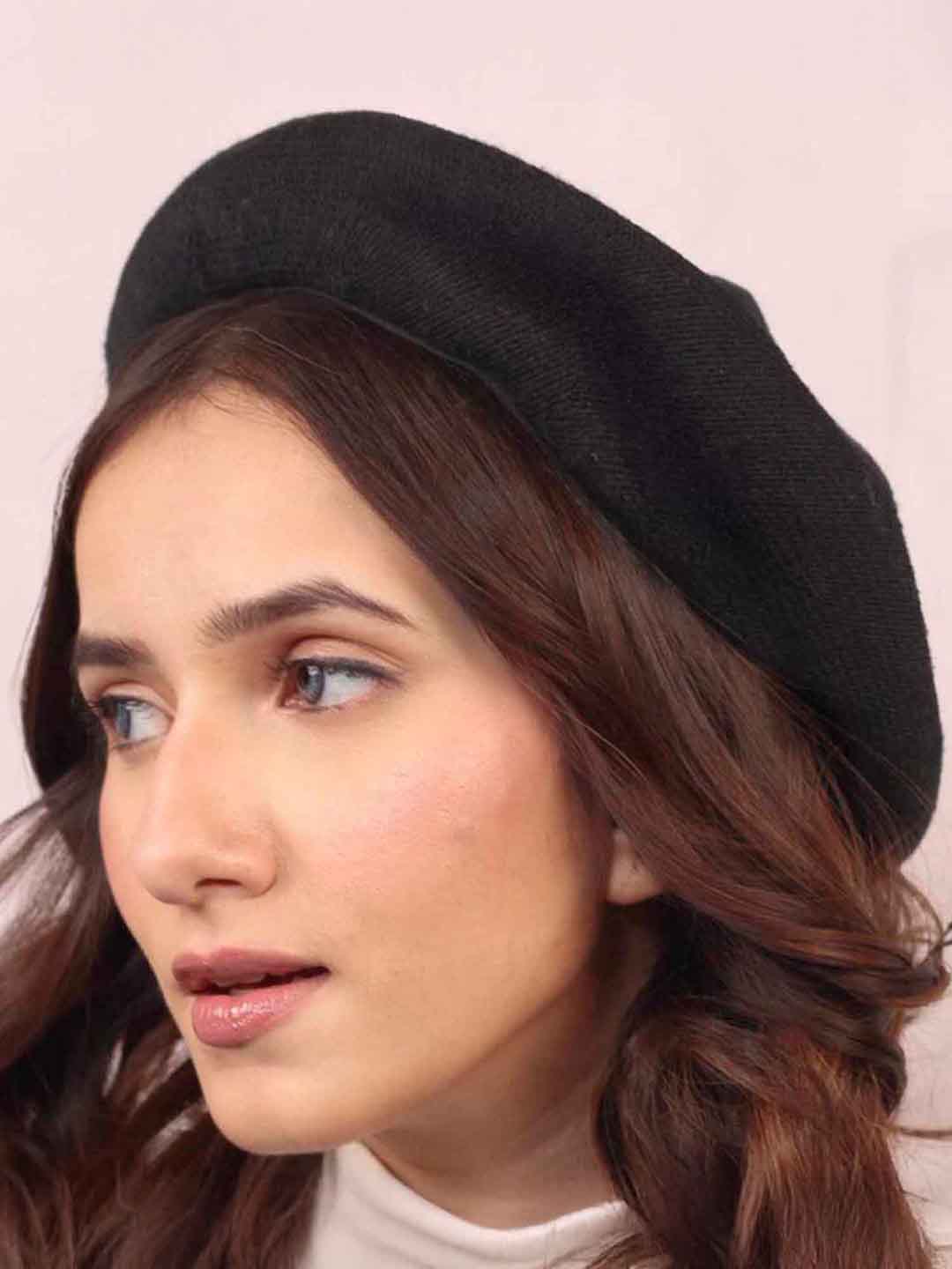 Black Wool Beret