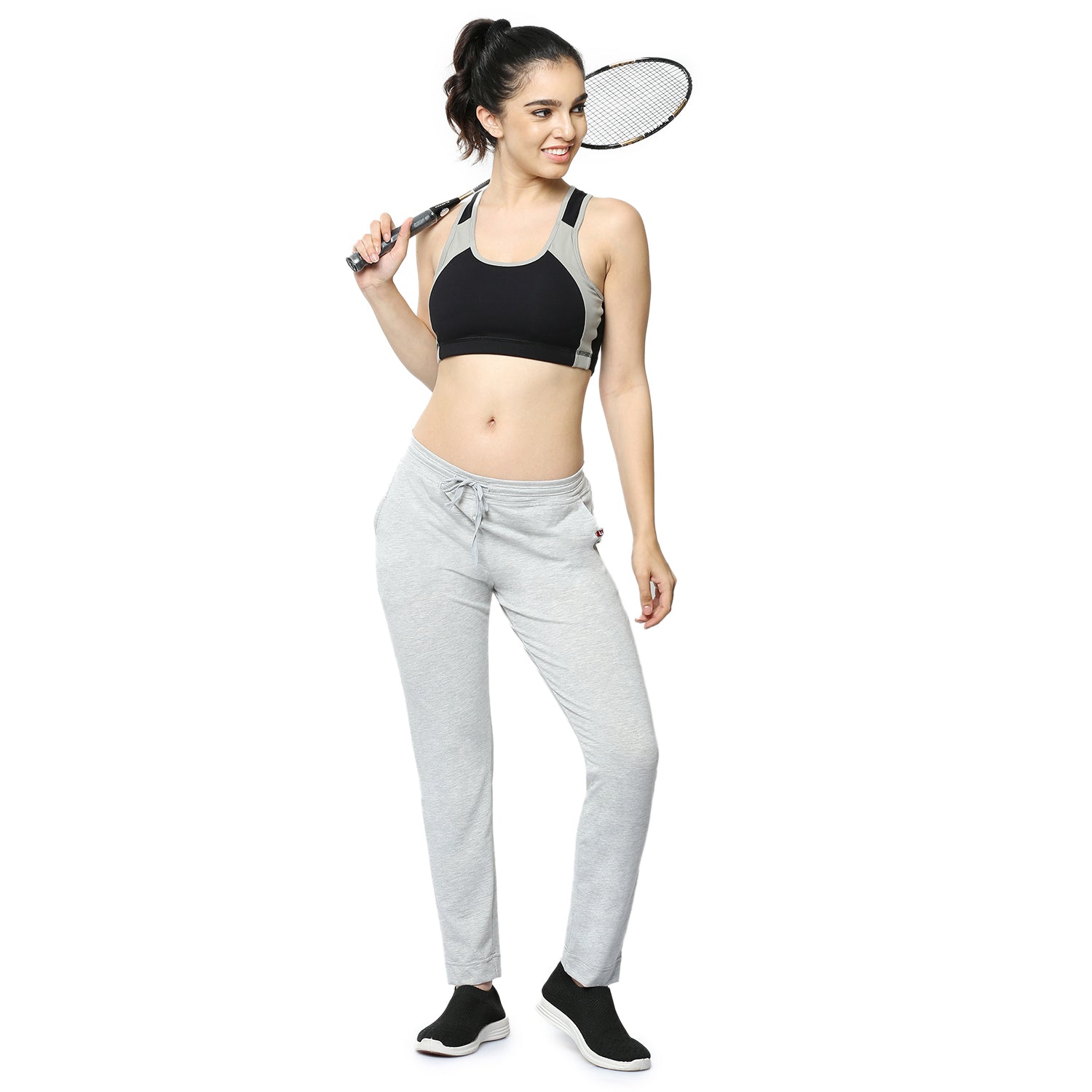 Women Grey Ankle Length Track Pant