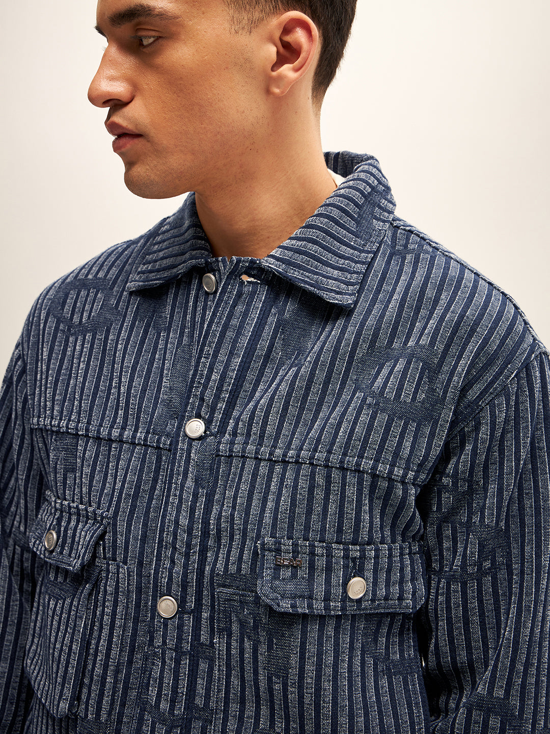 Men Blue Regular Fit Denim Jacket