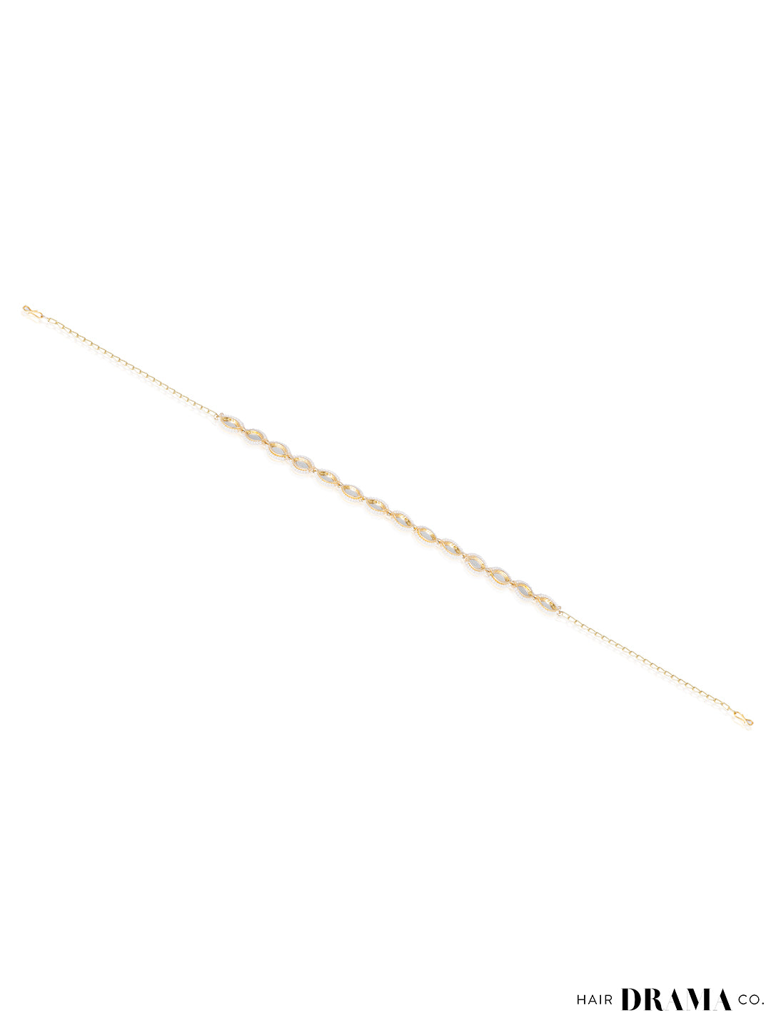 Women Gold Oval Matthapatti With Pearl And Crystal