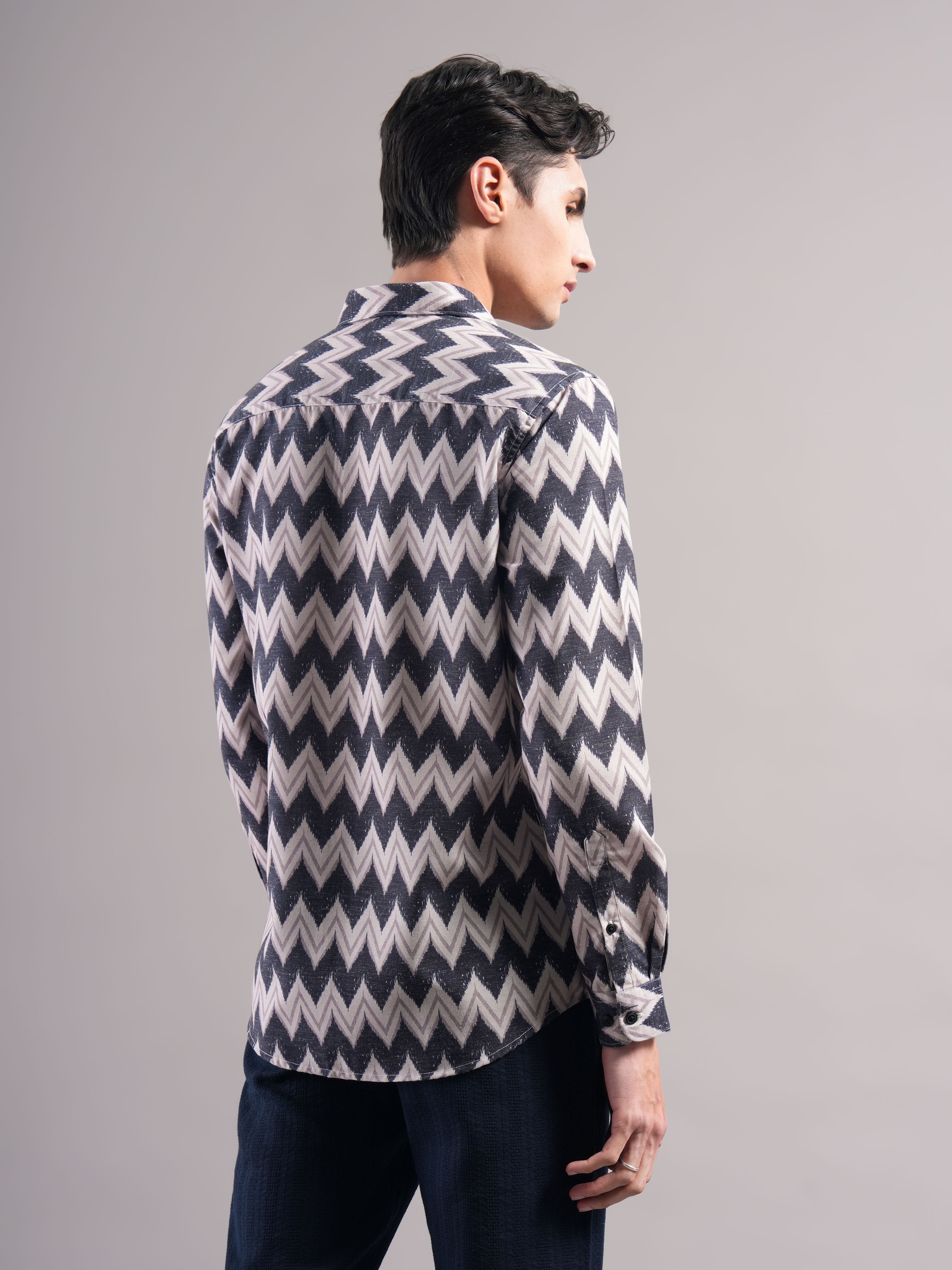 Men Black Printed Casual Shirt