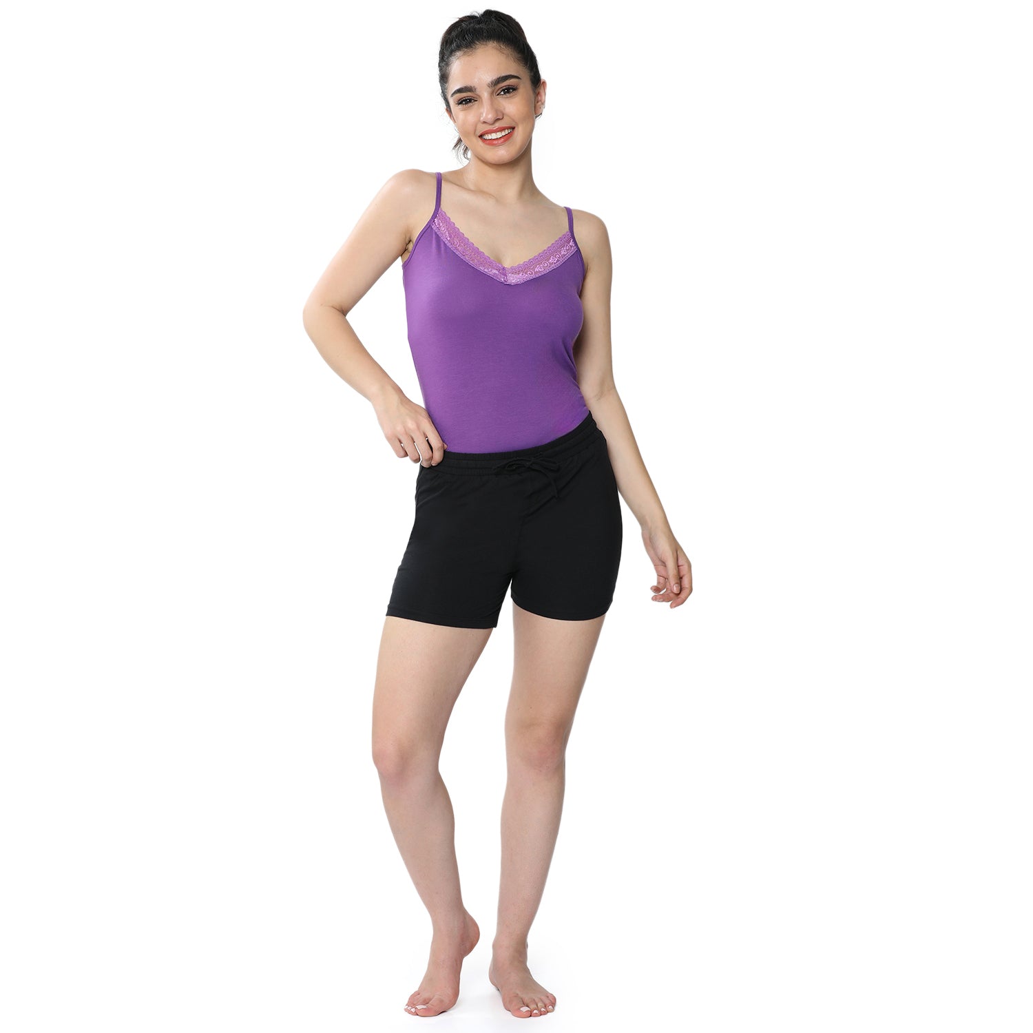 Women Black Hot Shorts