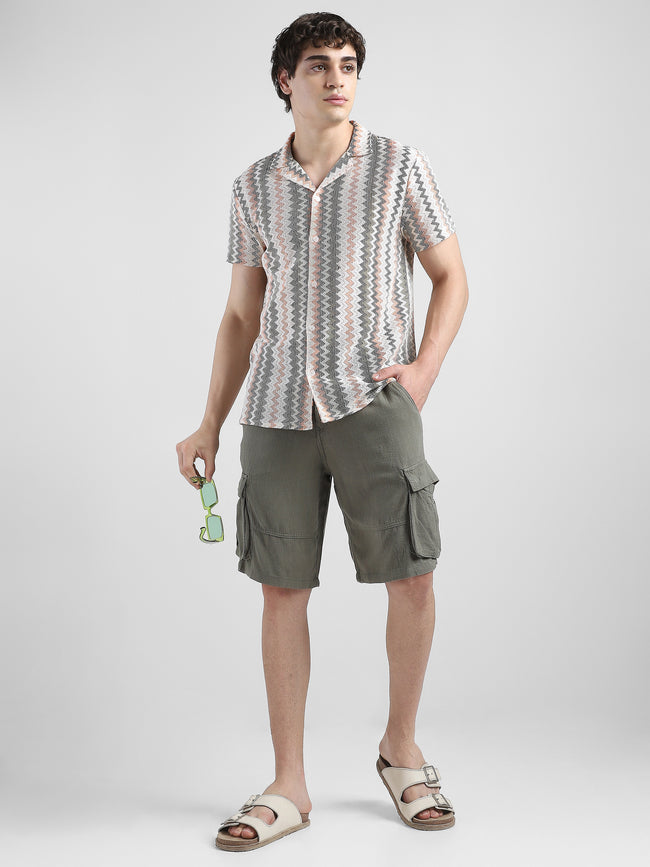 Men Crochet Multi Color Casual Shirt