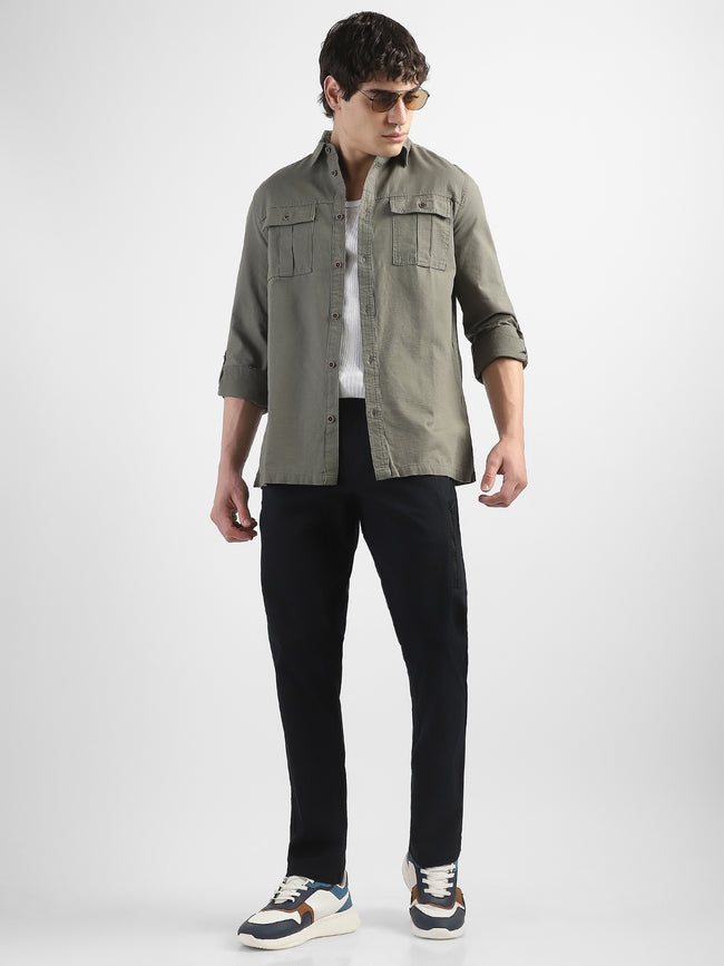 Men Black Jogger with 5 Pockets Elasticated Waist