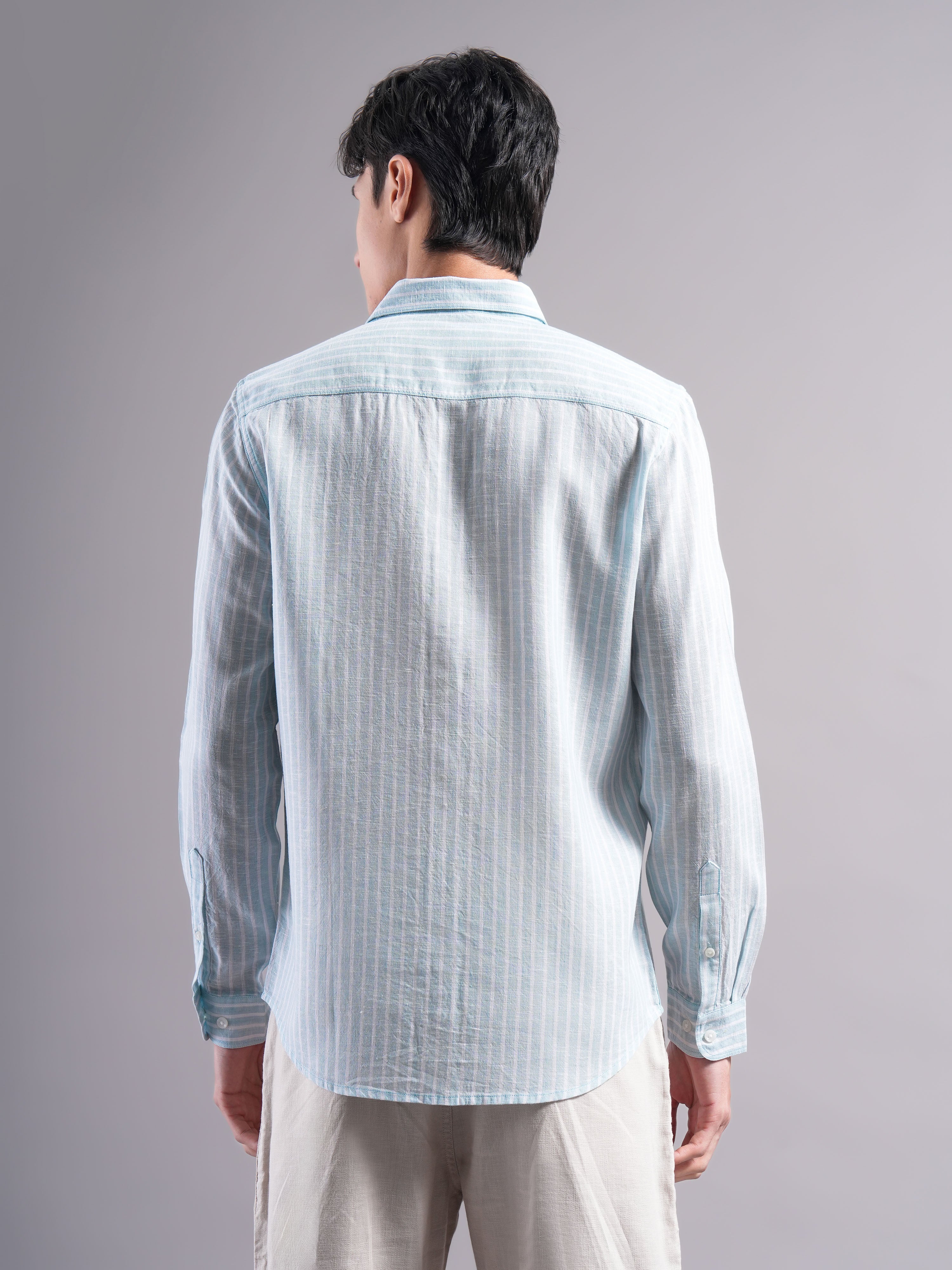 Men Lyocell Striped Shirts
