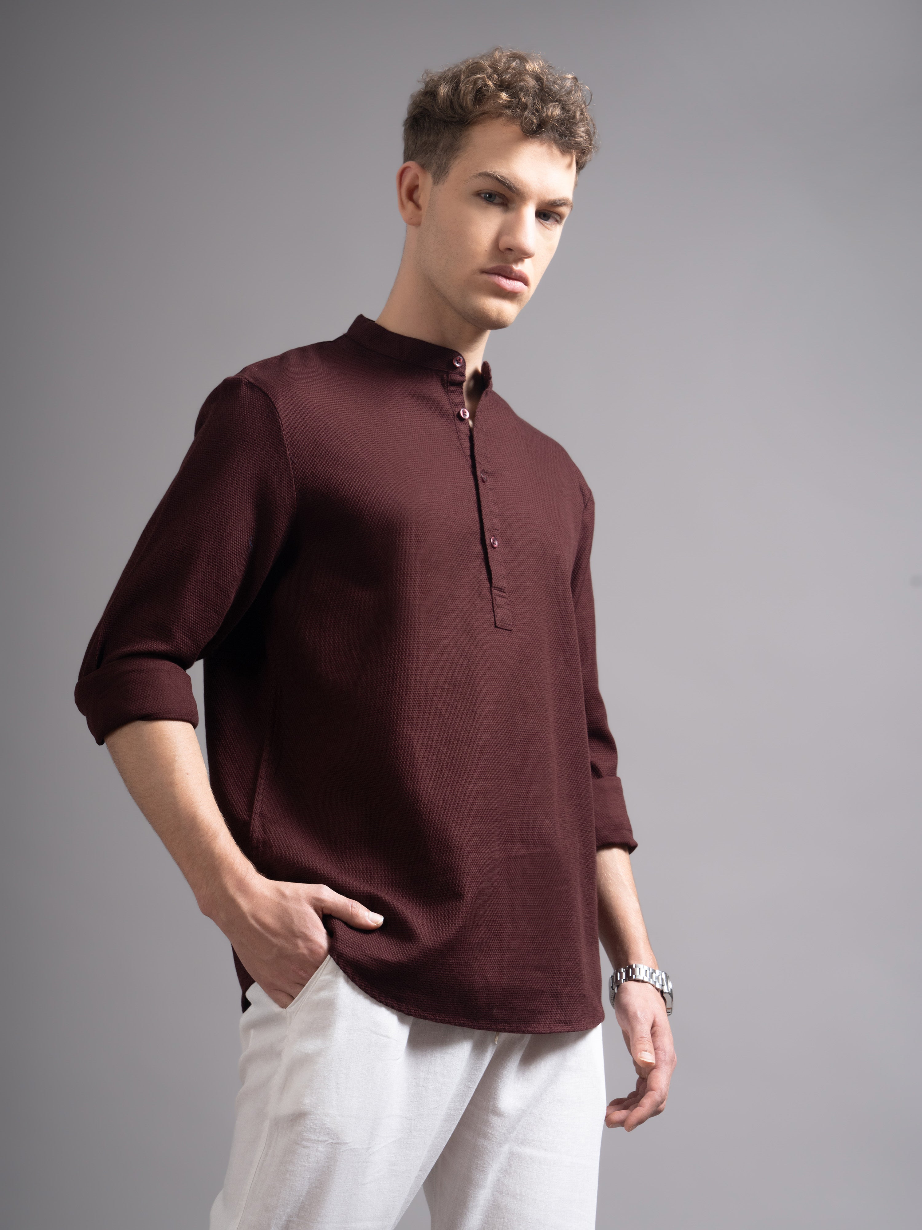 Men Copper Kurta Shirt