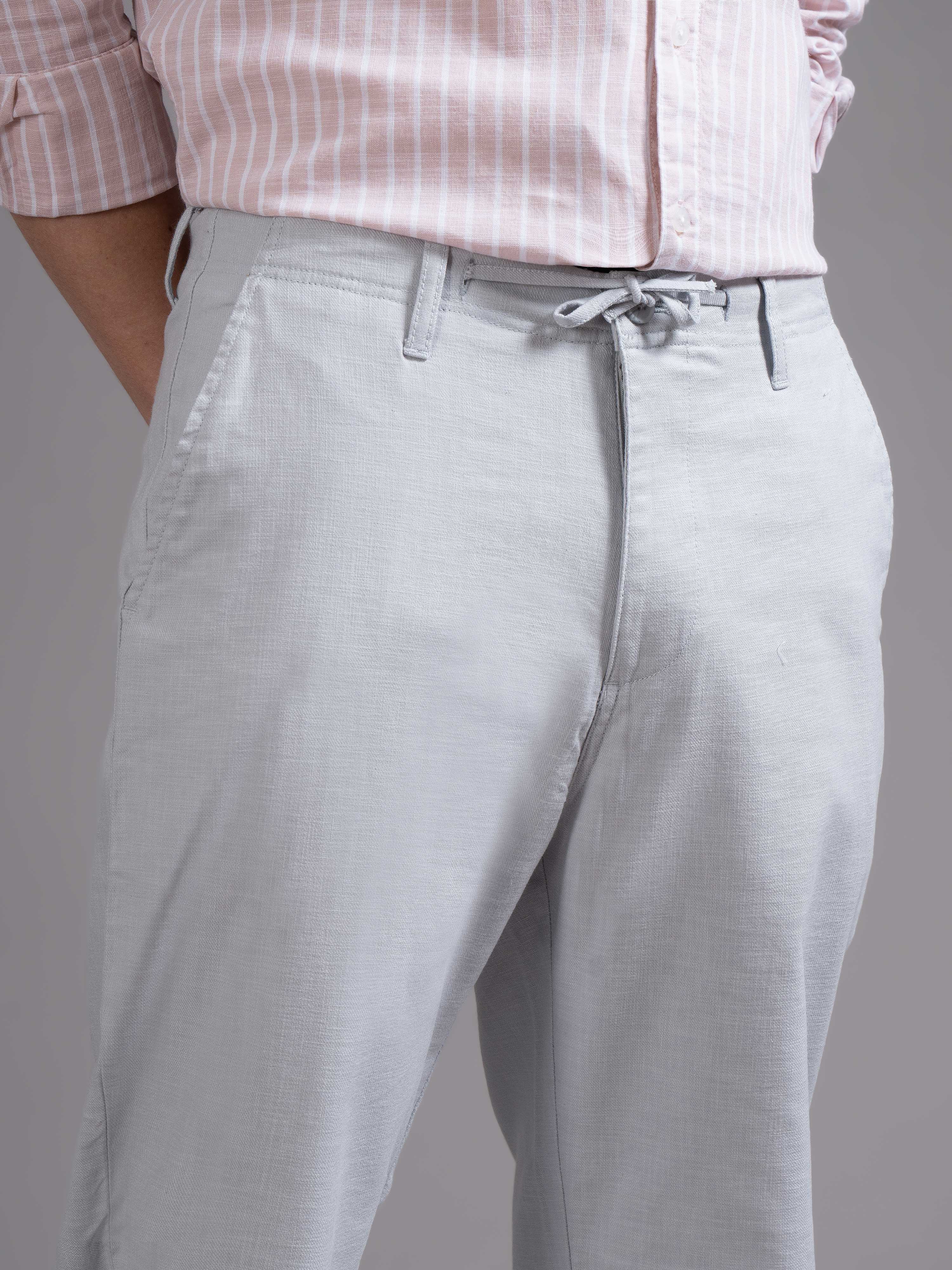Men Blue DrawString  Regular Fit Chinos Trouser