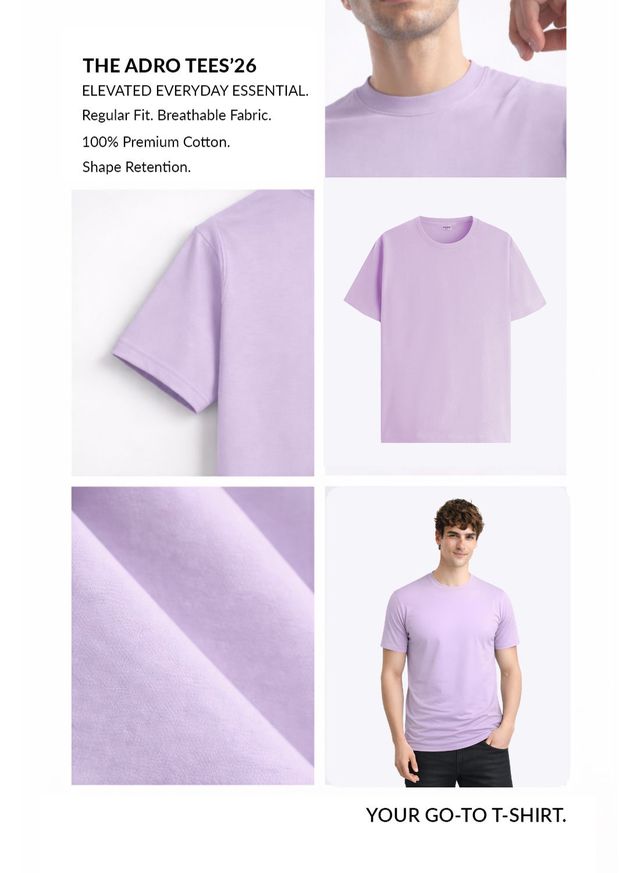 Men Lavender Cotton Printed T-Shirt