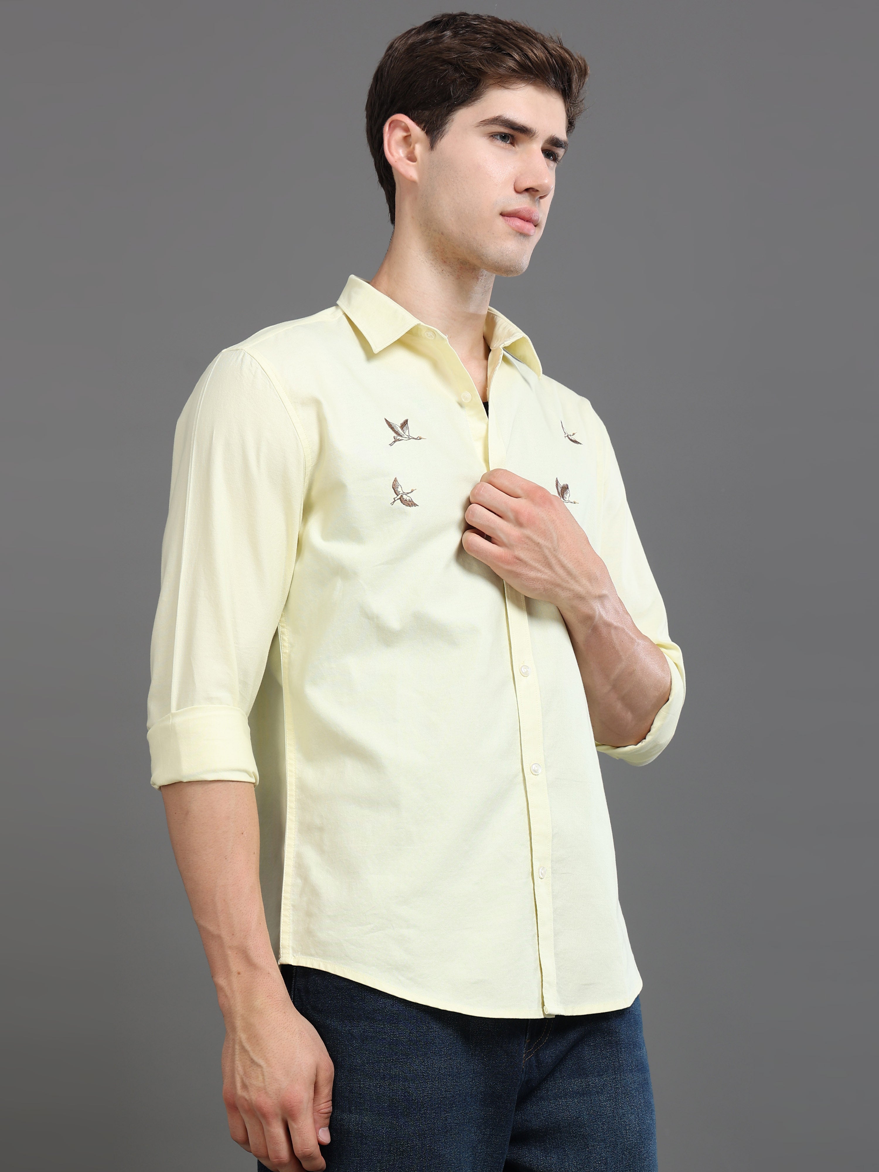 Men Yellow Printed Shirt