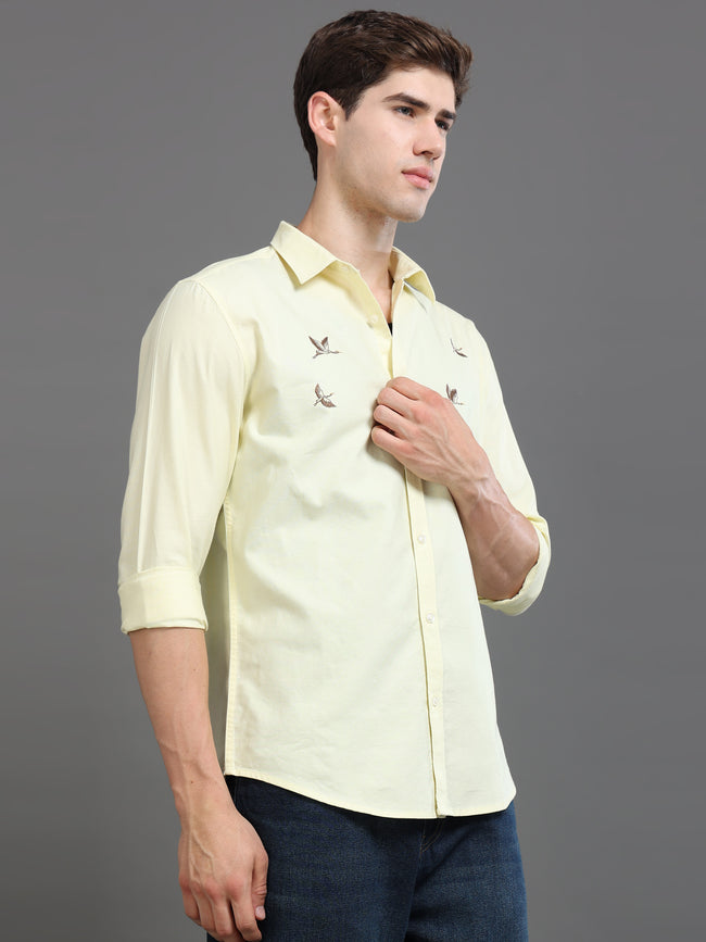 Men Yellow Printed Shirt