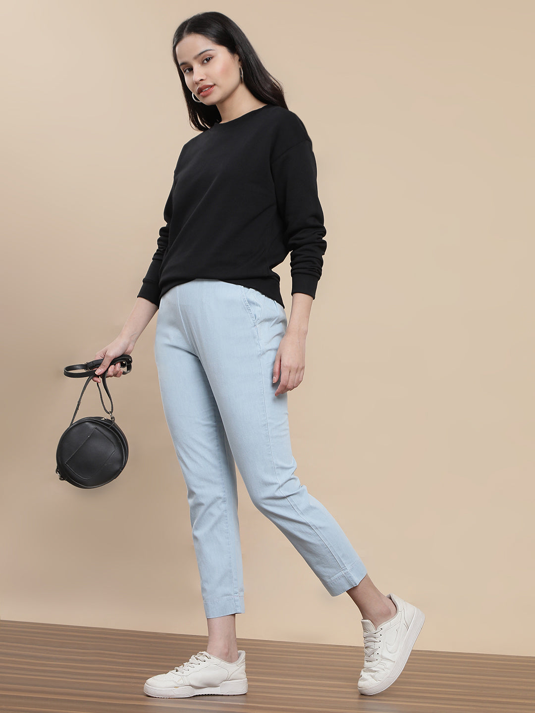 Women Black Casual Sweatshirt