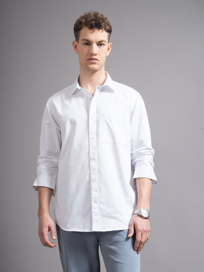 Men White Twill Shirt