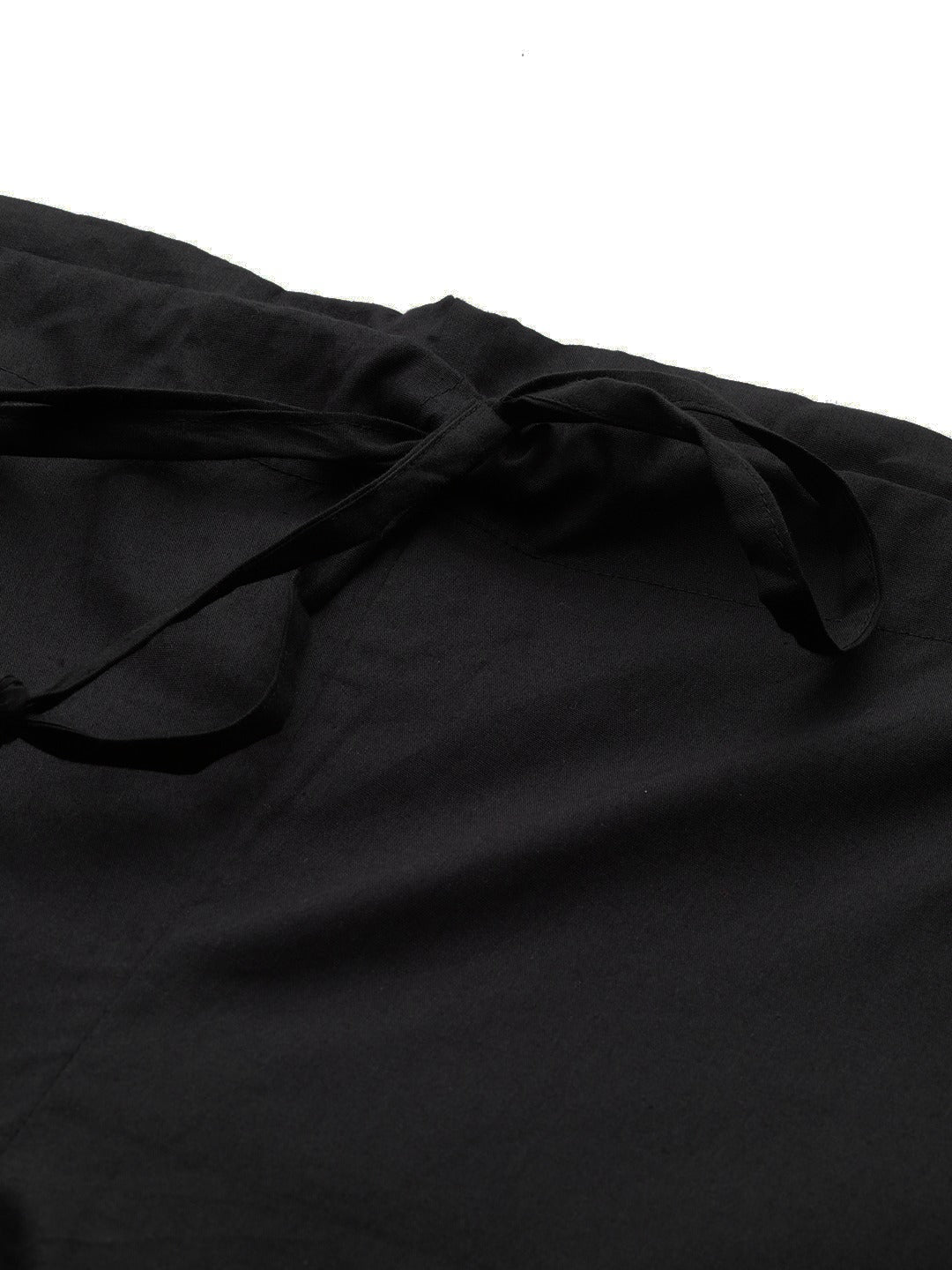 Men Black Solid Pyjamas