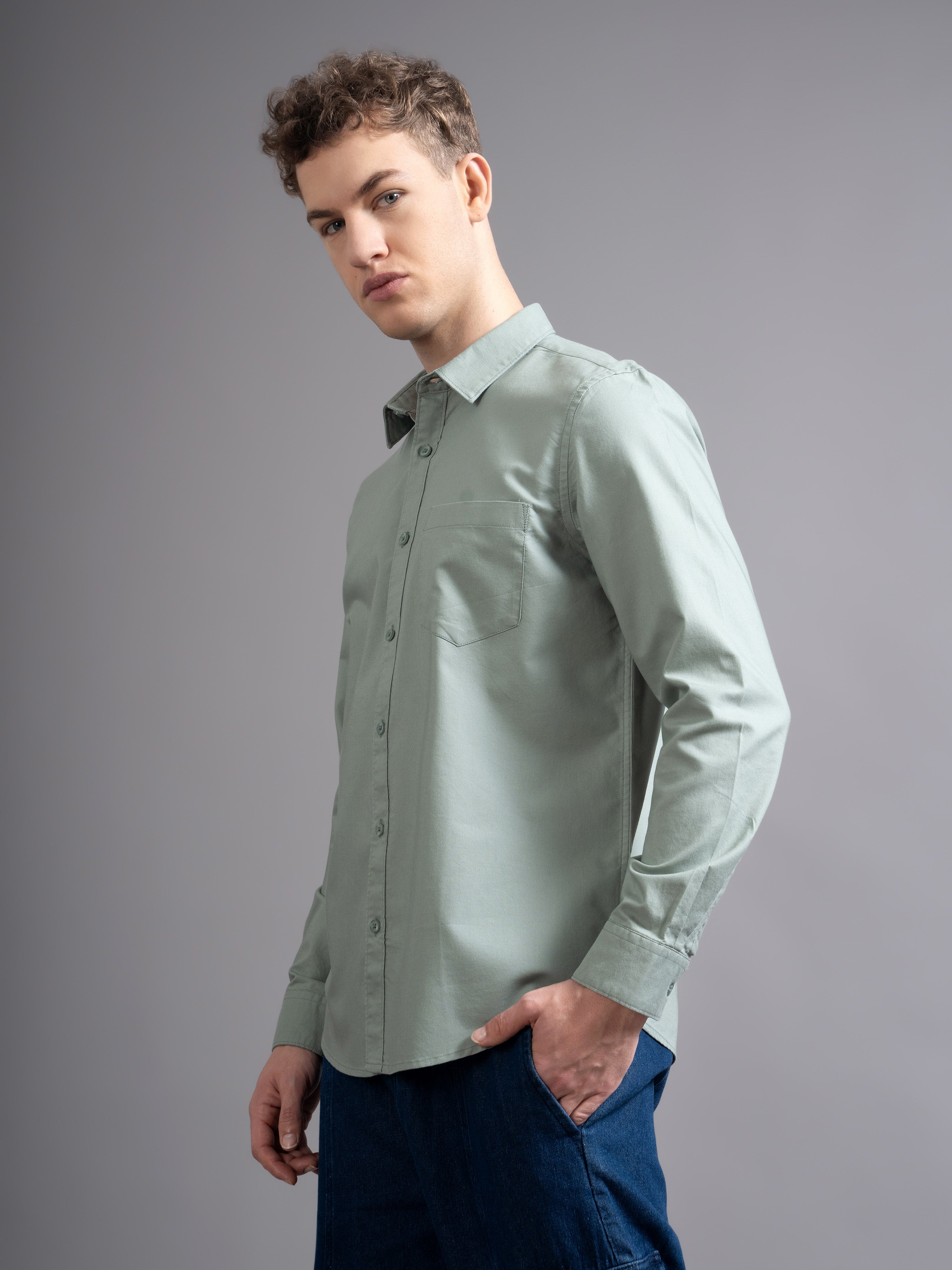 Men Green Casual Shirt