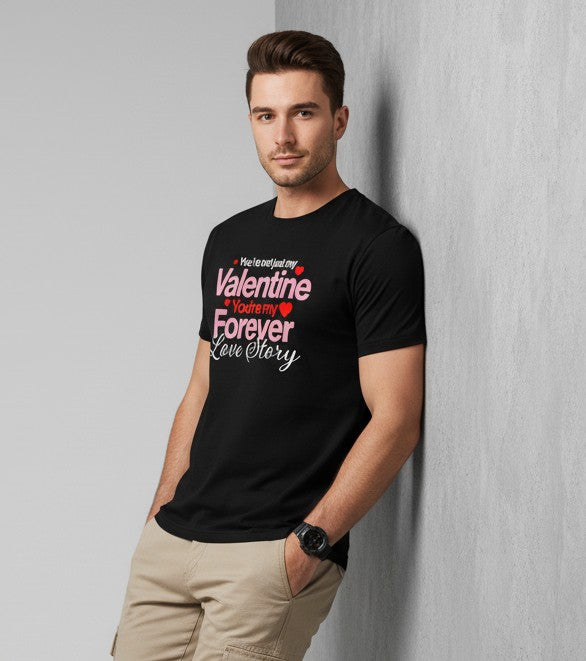 Men Printed Black Cotton Tshirt