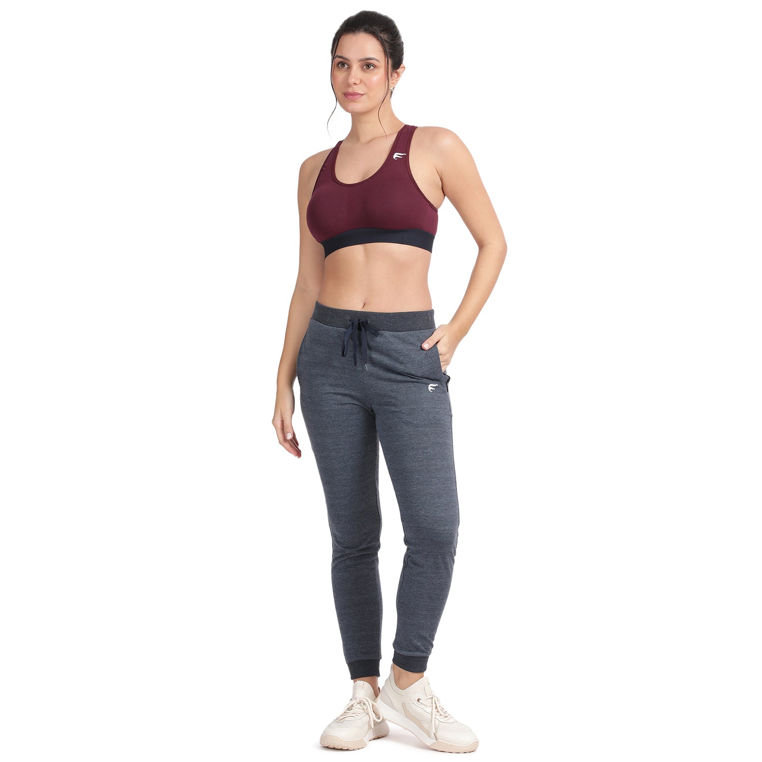 Non-padded Non-wired Full Coverage Removable Racer Back Sports Bra