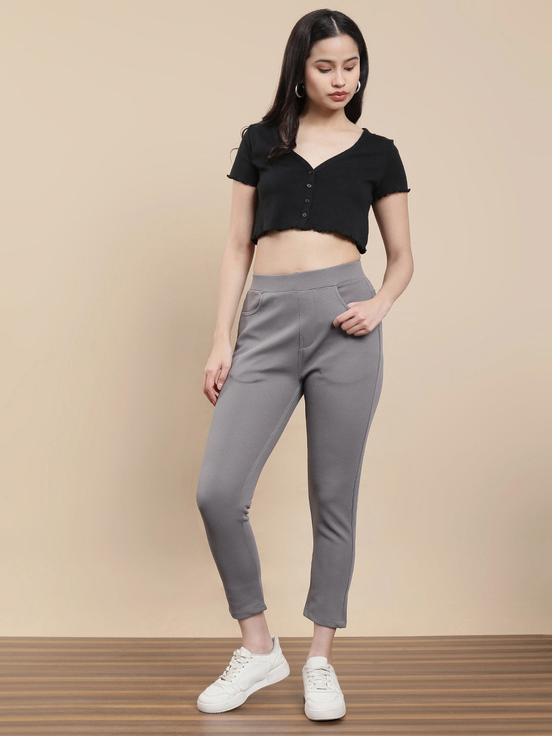 Women Grey Casual Jegging