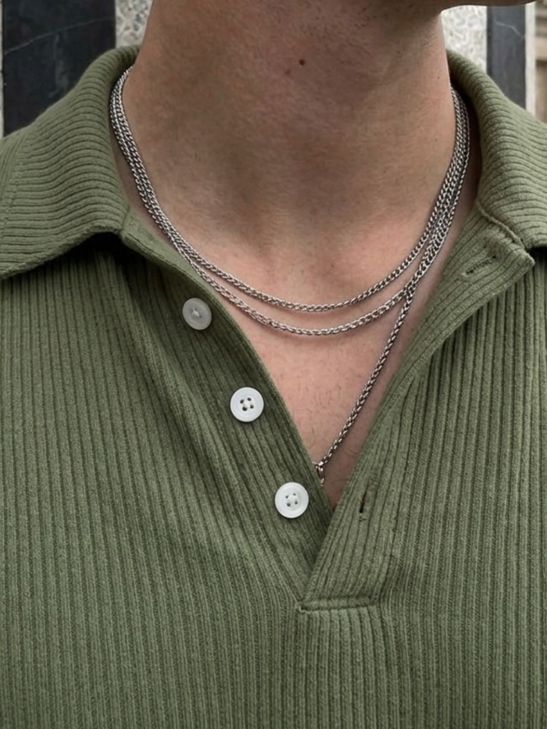 Men Green Polo T-Shirt