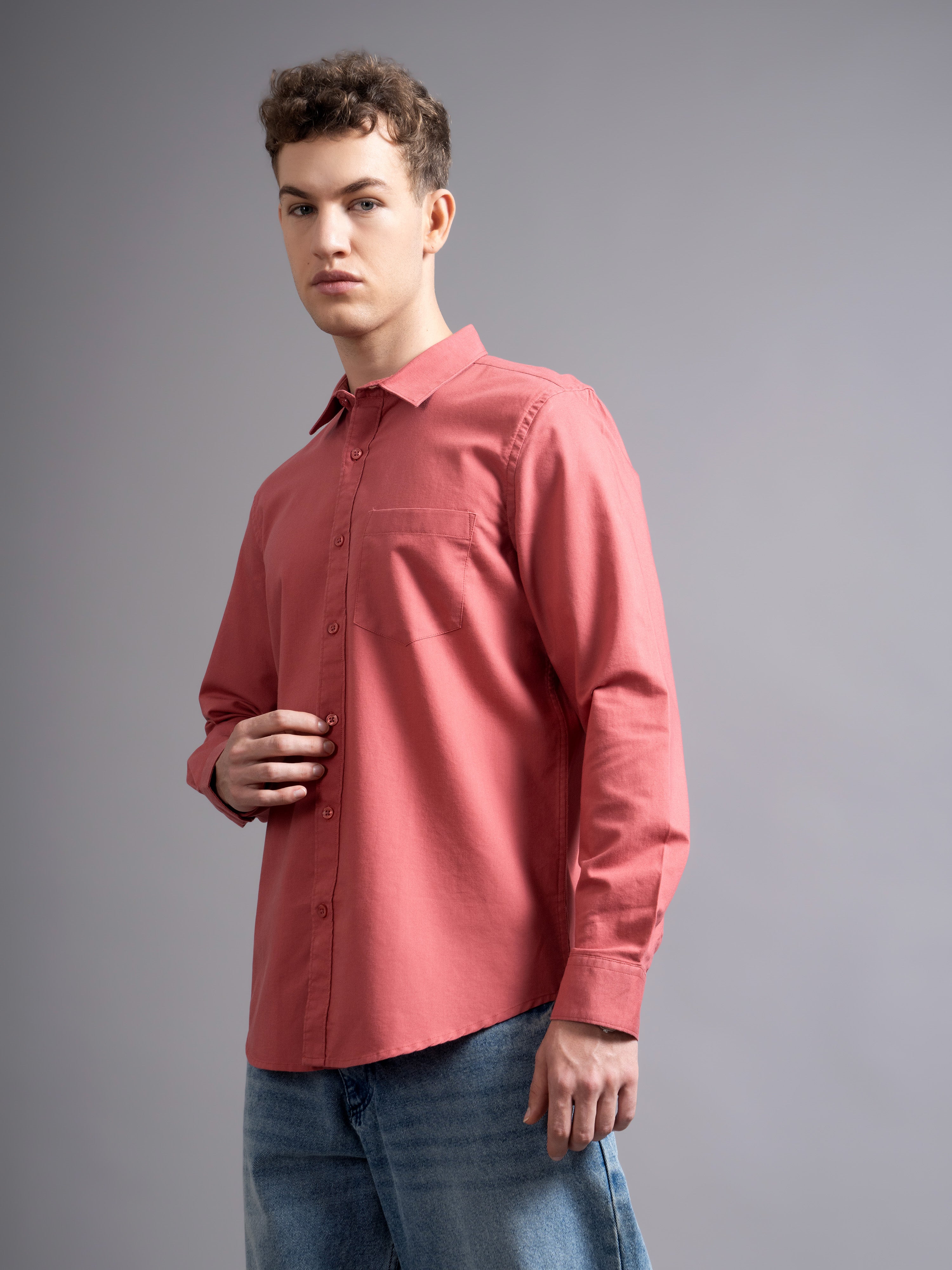 Men Pink Casual Shirt