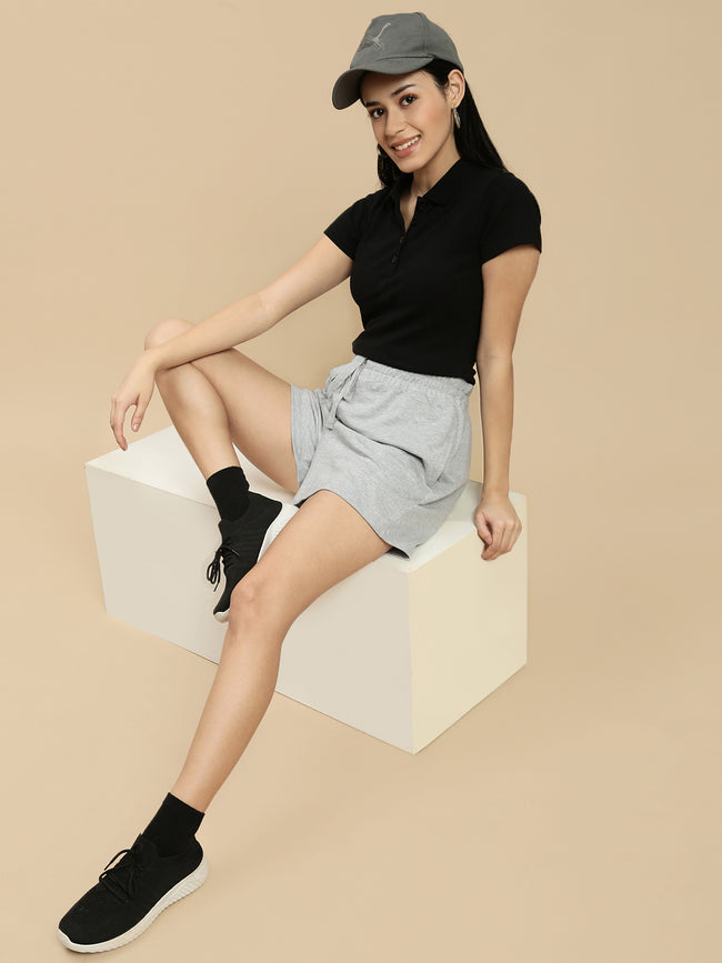 Women Black Half Sleeve Top