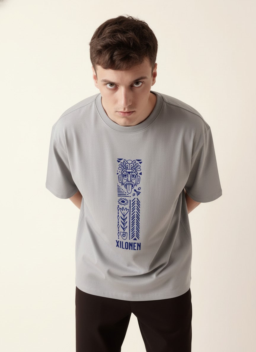 Men Oversized Cotton Tribal T-Shirt