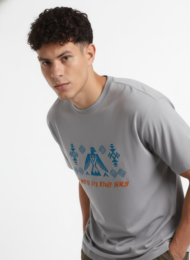 Men Oversized Cotton Tribal T-Shirt