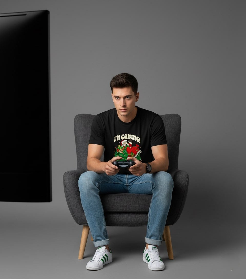 Men Printed Black Cotton Tshirt