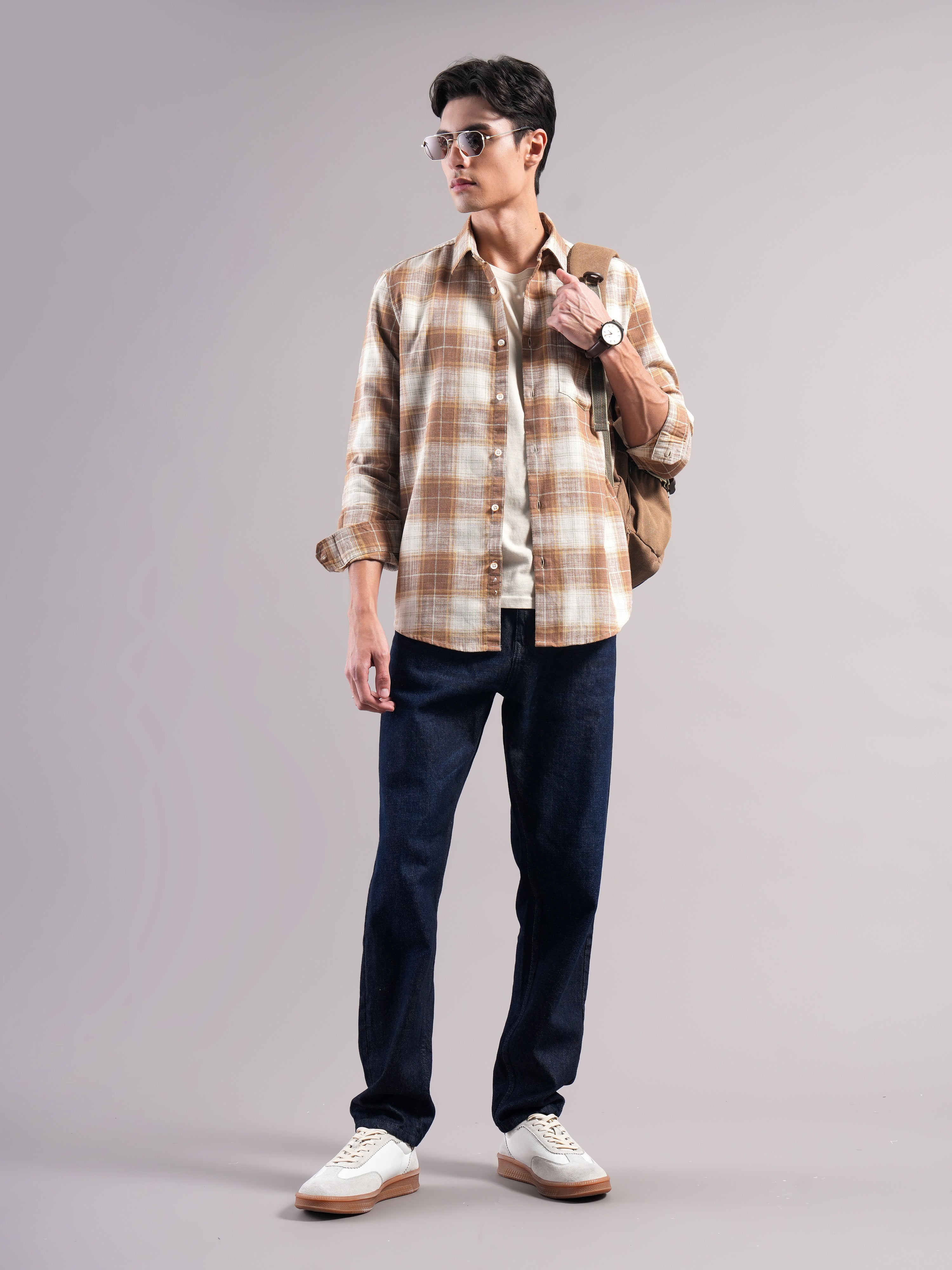 Men Cotton Checked Shirts