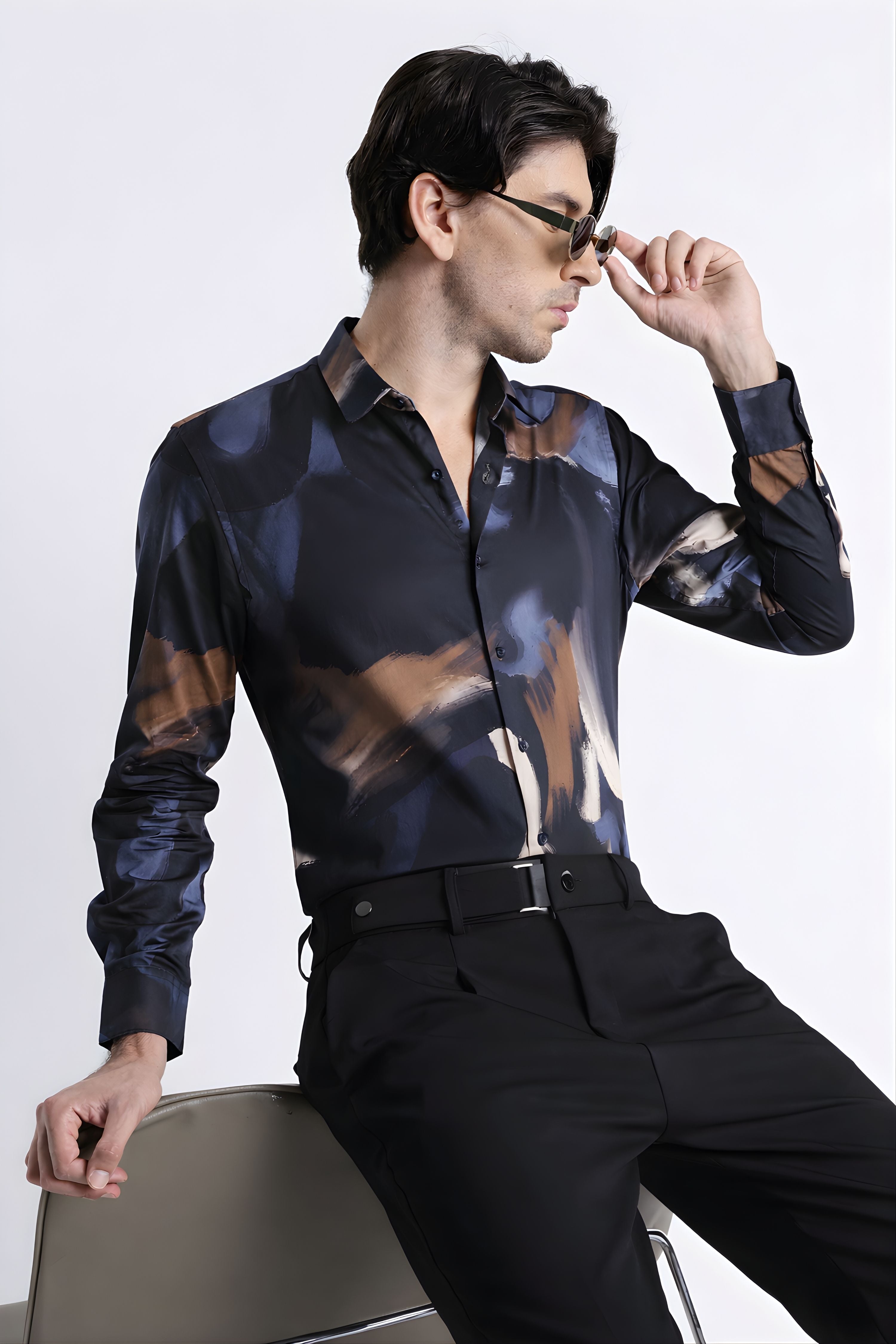 Men Refined Floral Digital Print Shirt