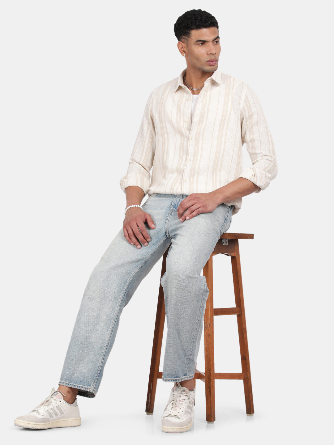 Men Light pink Slim Fit Spread Collar Full Sleeve Casual Shirt