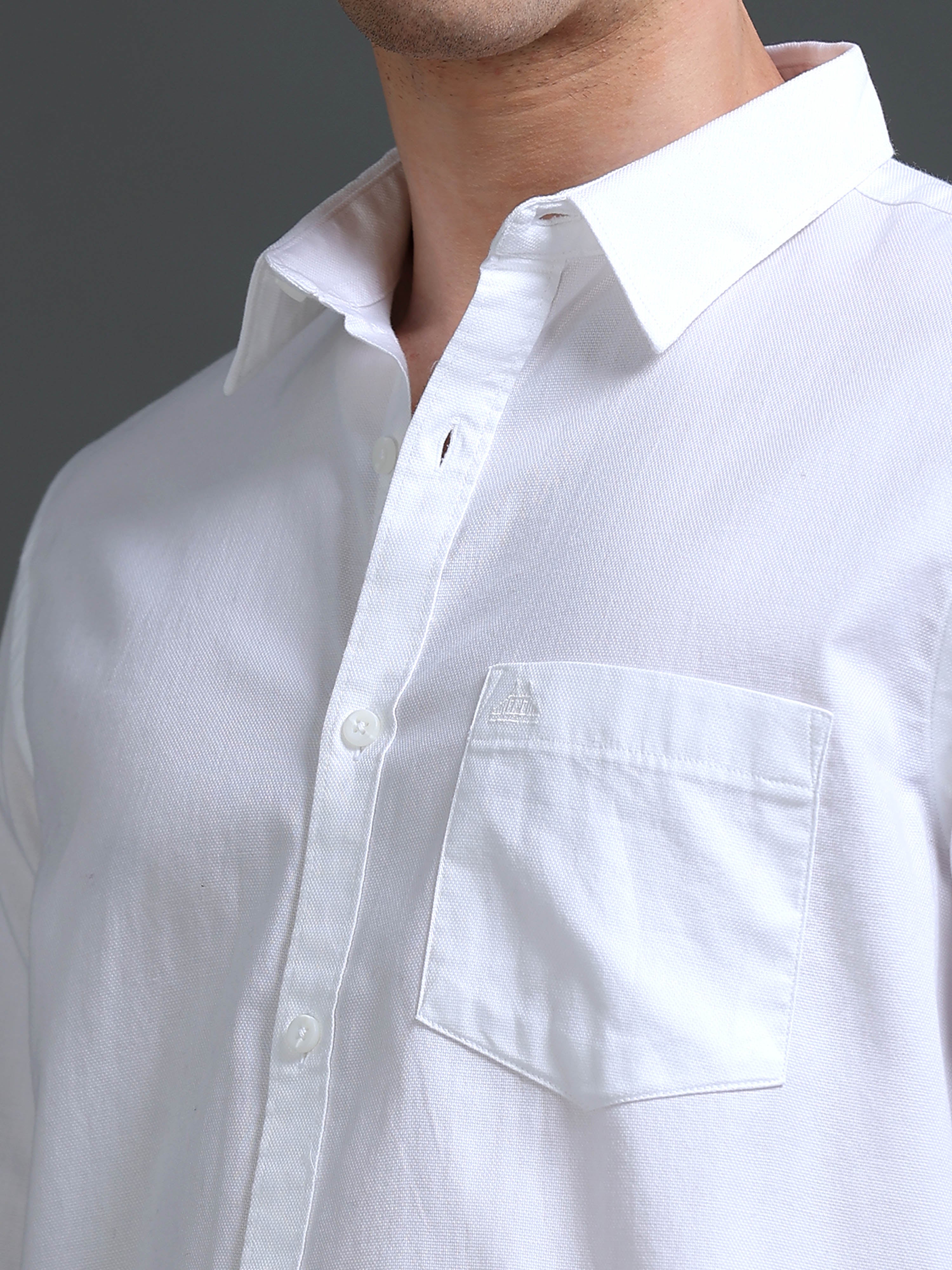 Men White Dobby Shirt