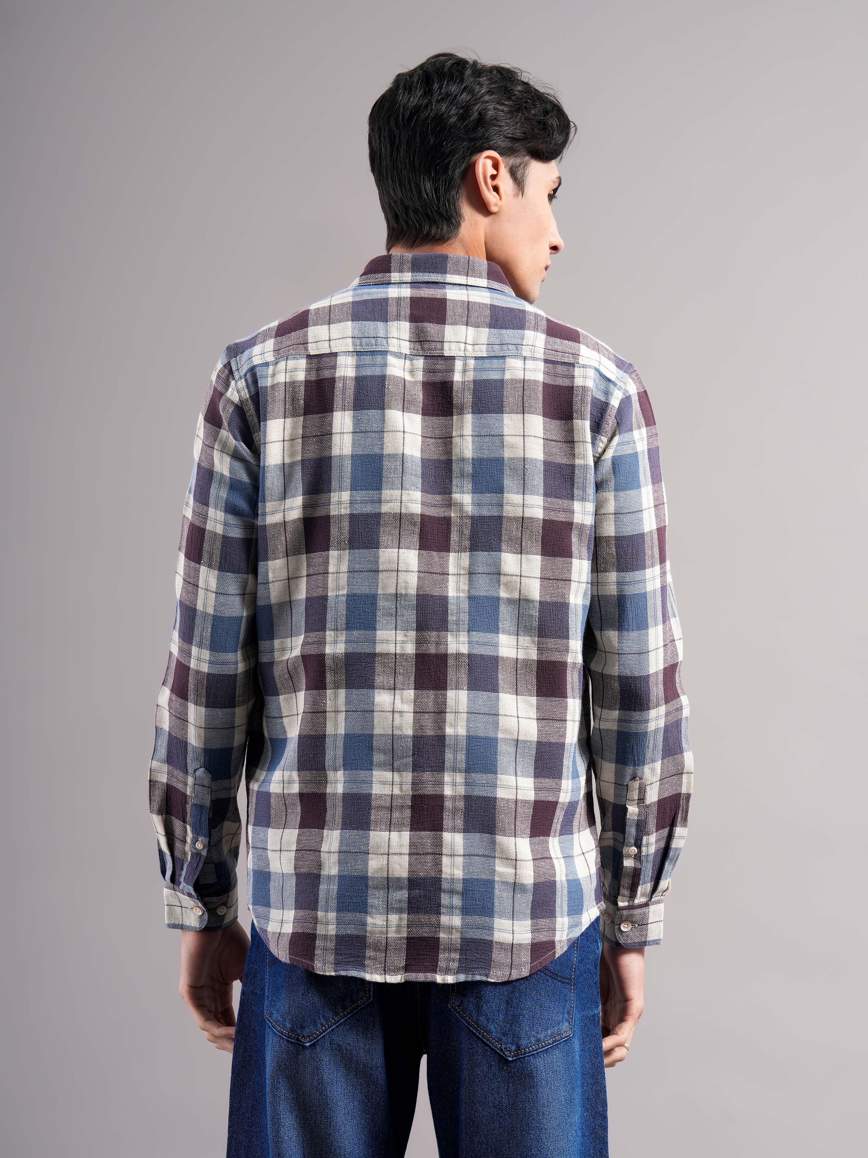 Men Cotton Checked Shirts