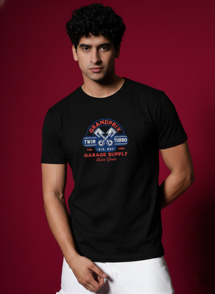 Men Round Neck Cotton T-Shirt