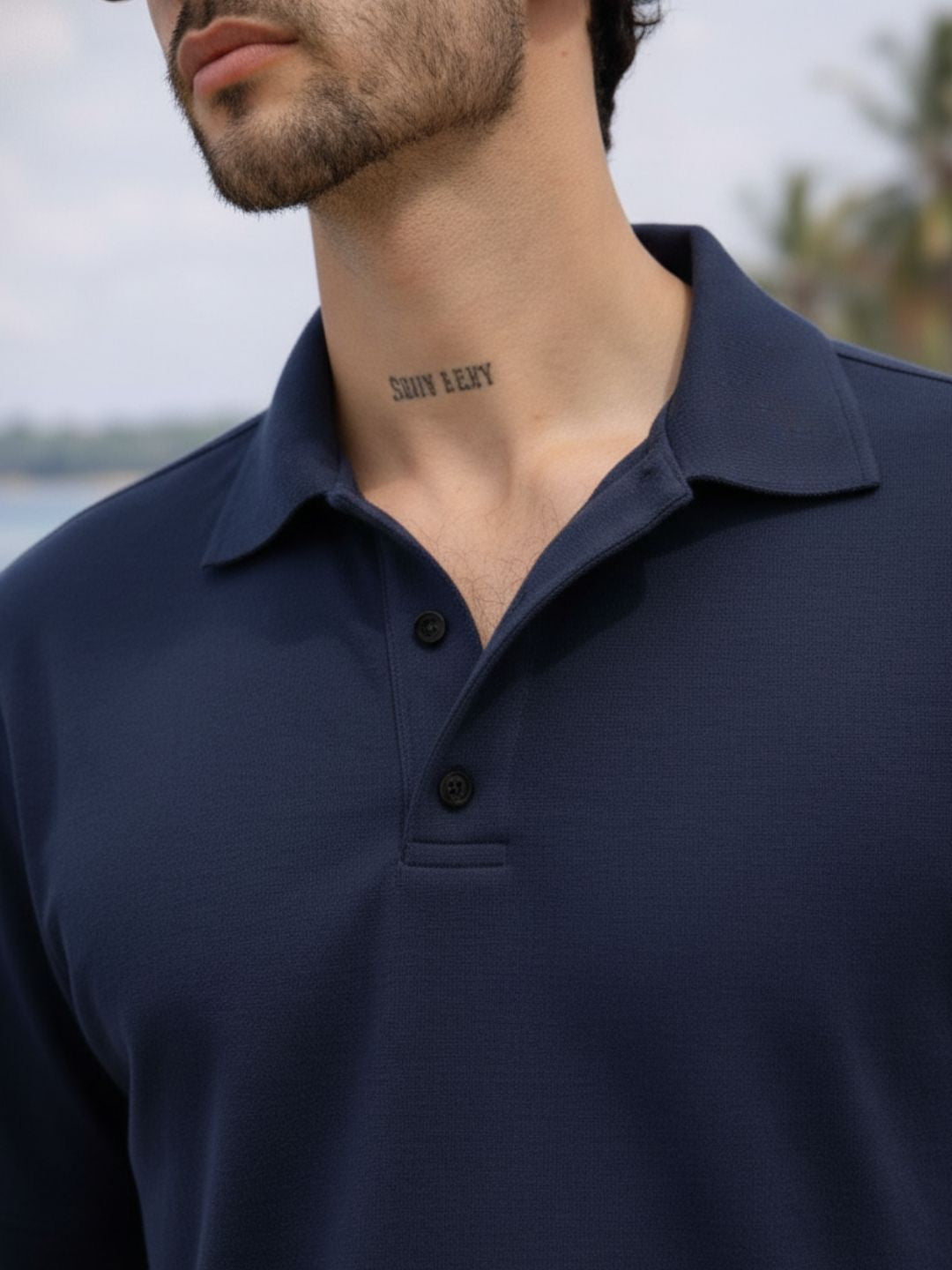 Men Cotton Polo Collar T-Shirt