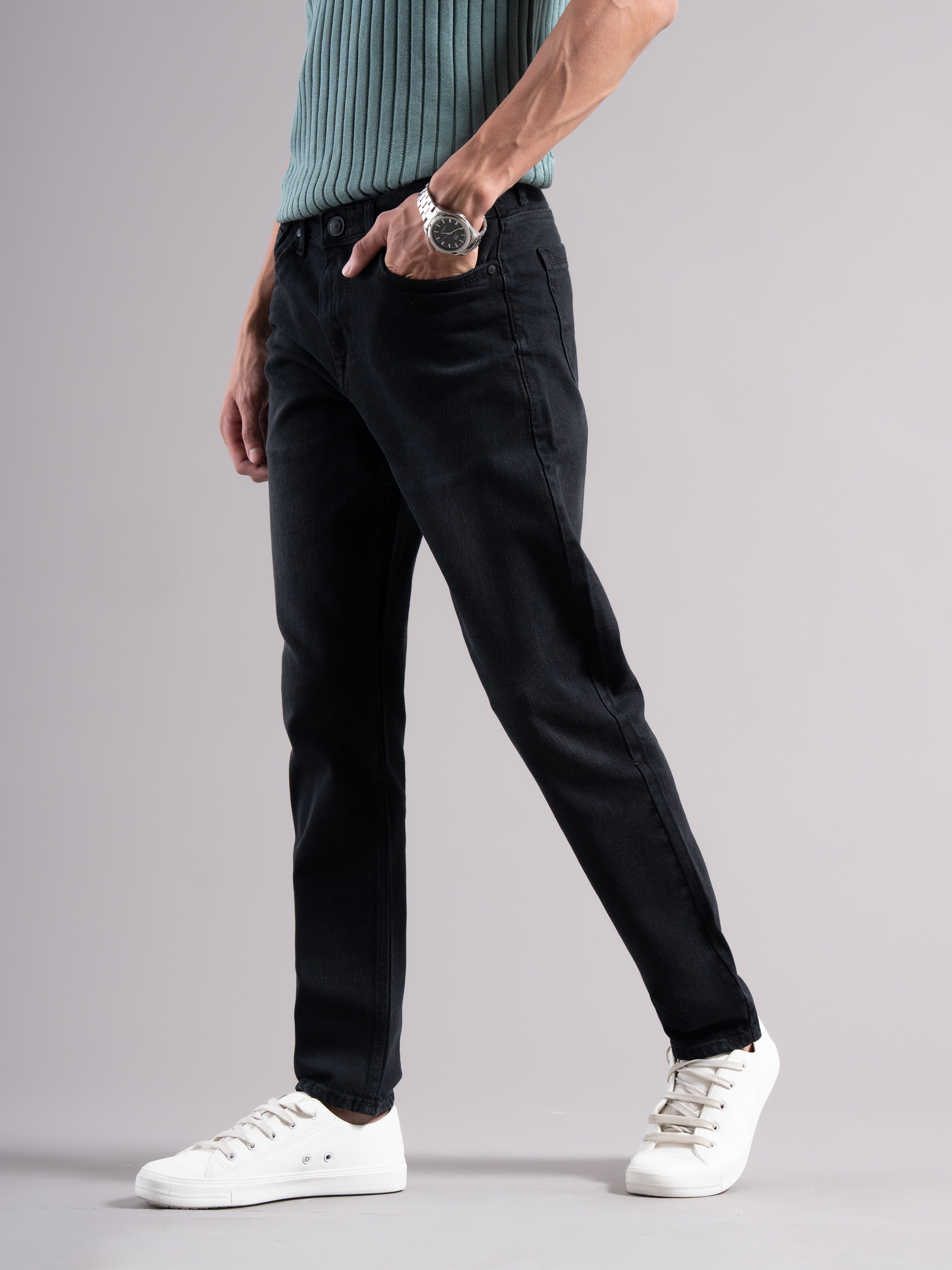 Men Black Regular Fit Jeans