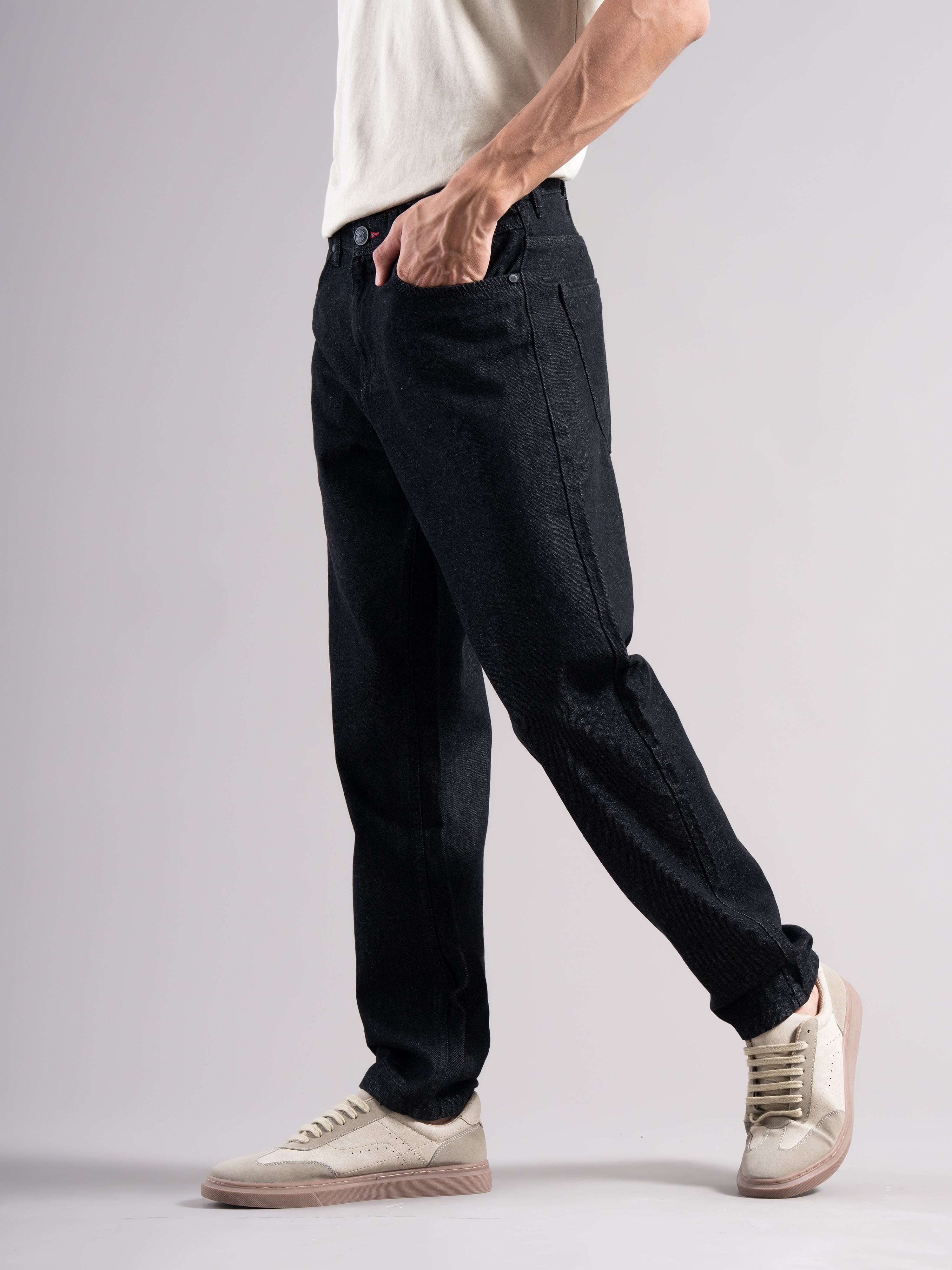 Men Black Regular Fit Jeans