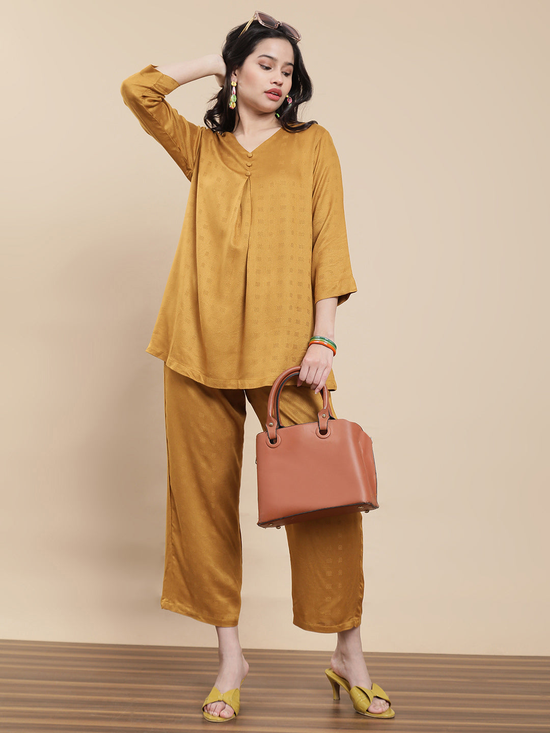 Women Mustard Casual Top