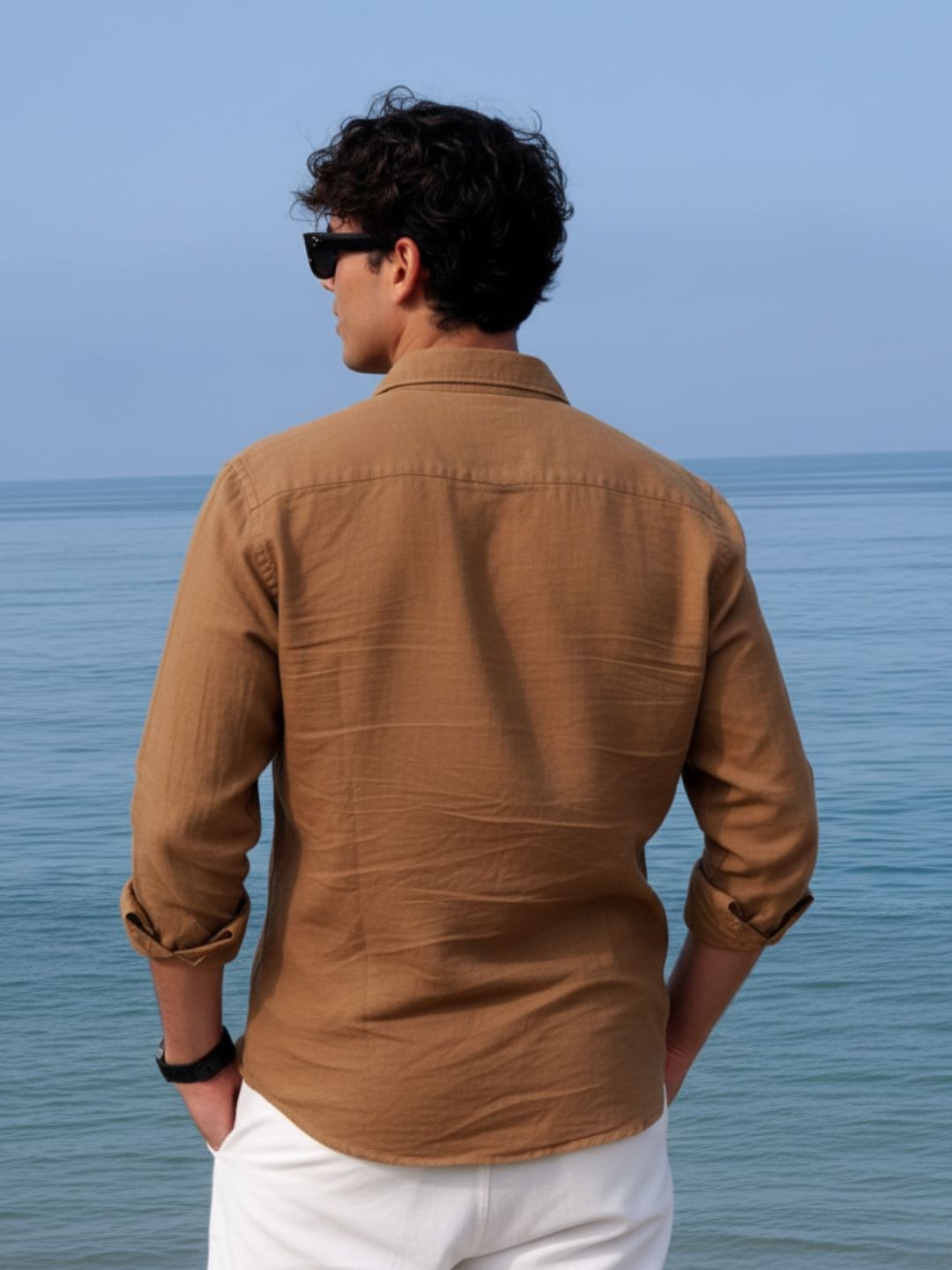 Men Brown Solid Shirt